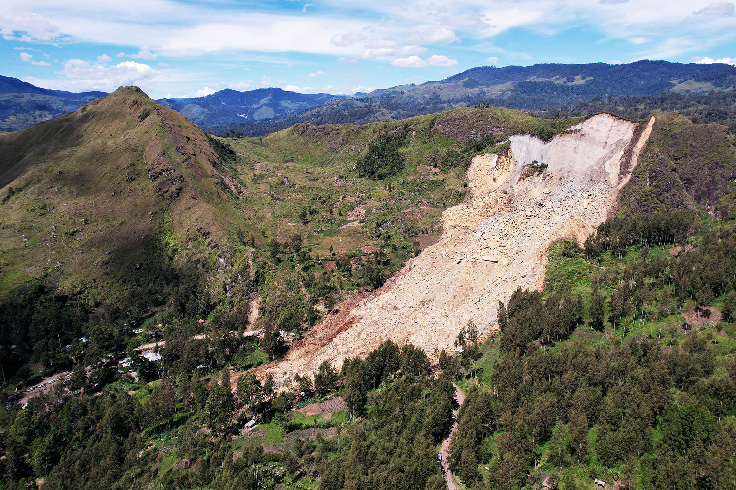 Drone footage shows scale of destruction in Papua New Guinea landslide