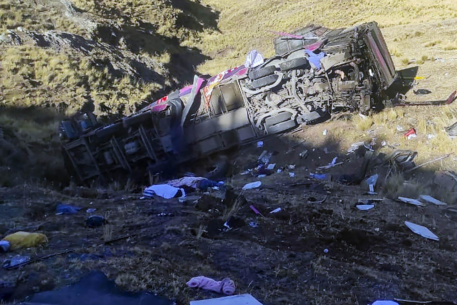 At least 25 dead in Peru crash as bus plunges 600 feet into the Andes