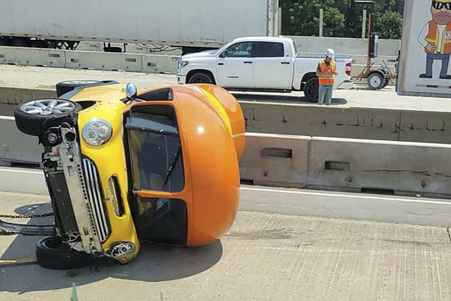 Oscar Mayer Wienermobile crashes; flips on its side on busy Chicago-area highway 