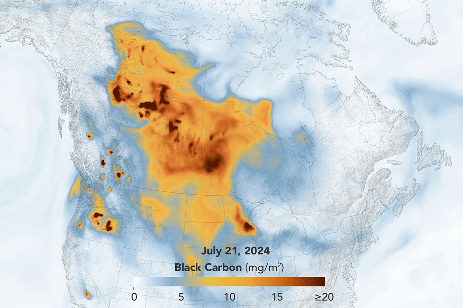 Smoke from wildfires in Canada and the West Coast spreads across North America