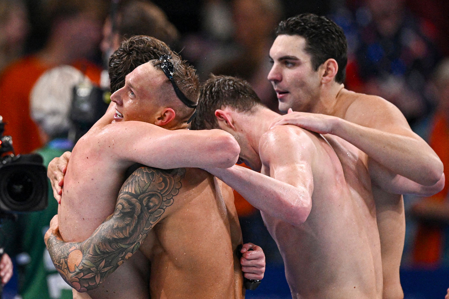 Team USA wins first gold medal in men’s 4x100-meter freestyle relay