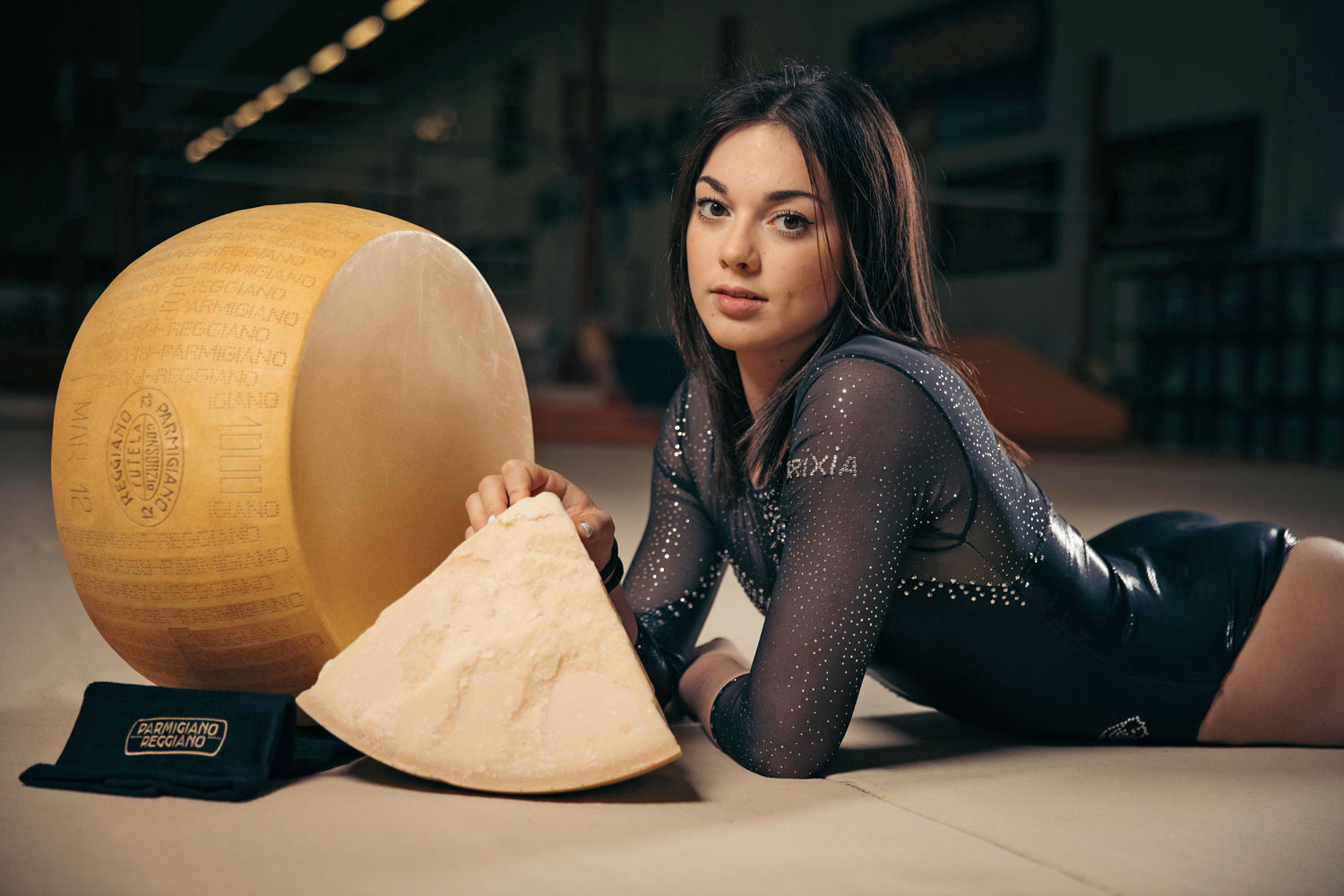 Olympic Italian gymnast sets internet blaze for parmesan partnership