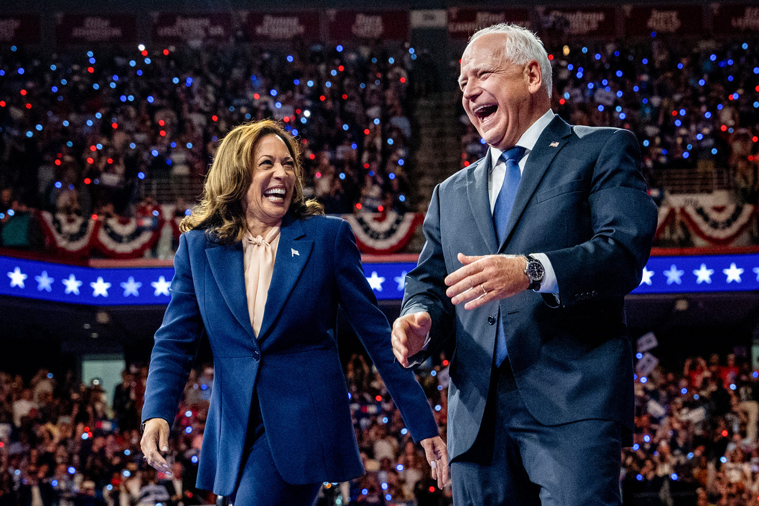 Harris hits 'freedom' theme in rally at the site of Trump's convention