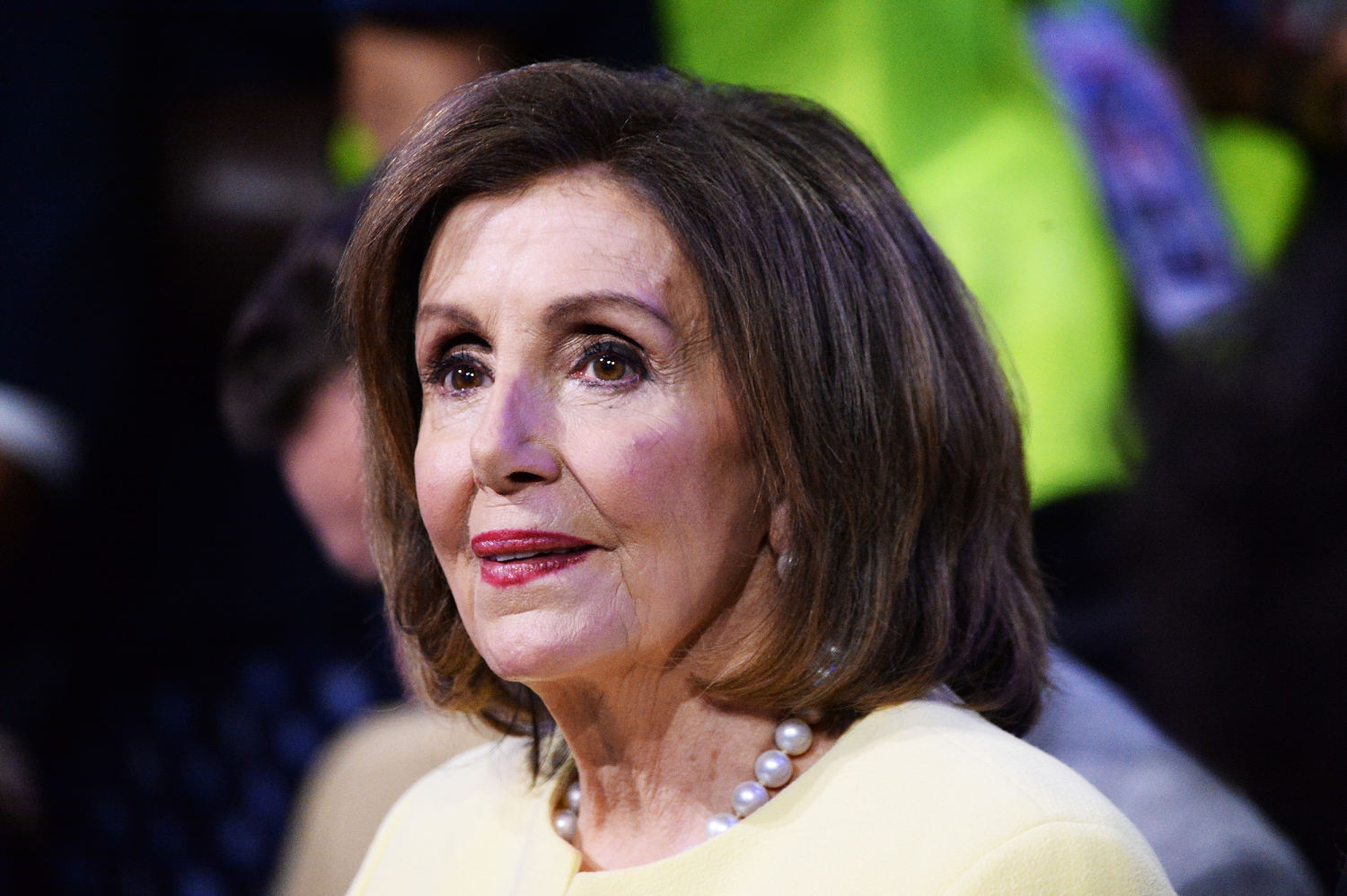 Nancy Pelosi responds to protesters who interrupt her live interview with Stephen Colbert