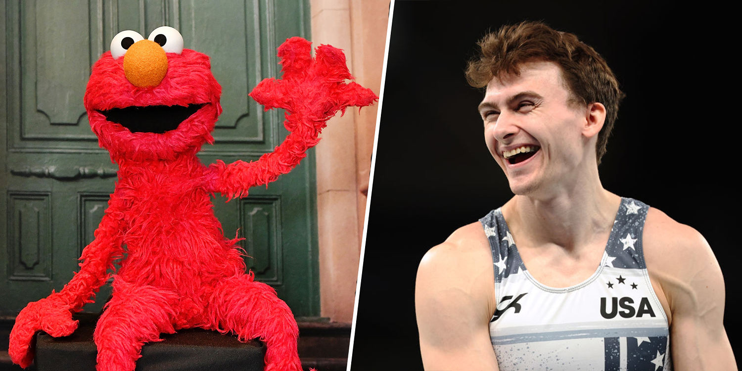 Elmo wants to be a 'specialist,' so gymnast Stephen Nedoroscik gave him perfect advice