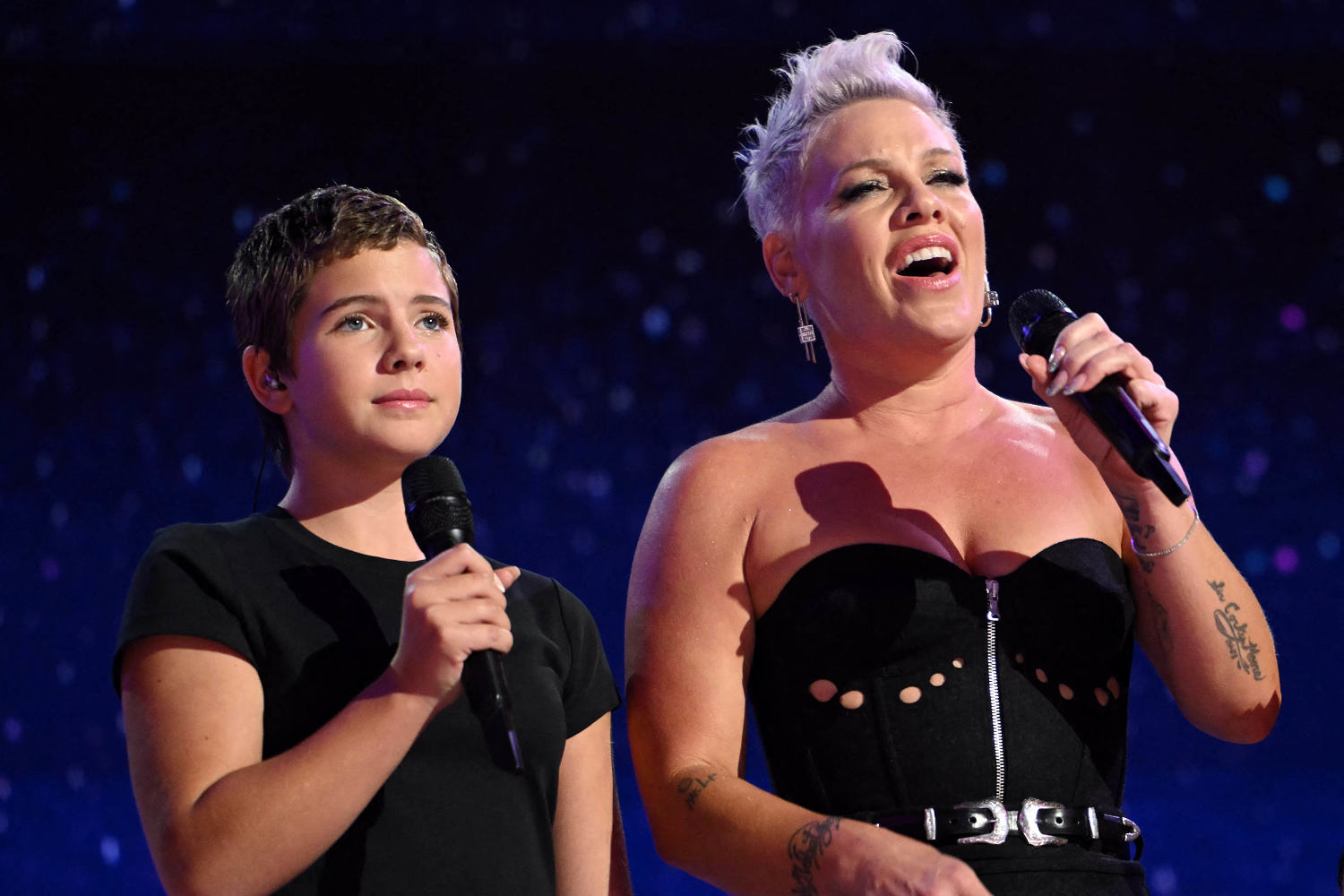 Pink's daughter Willow joins her for DNC performance of 'What About Us'