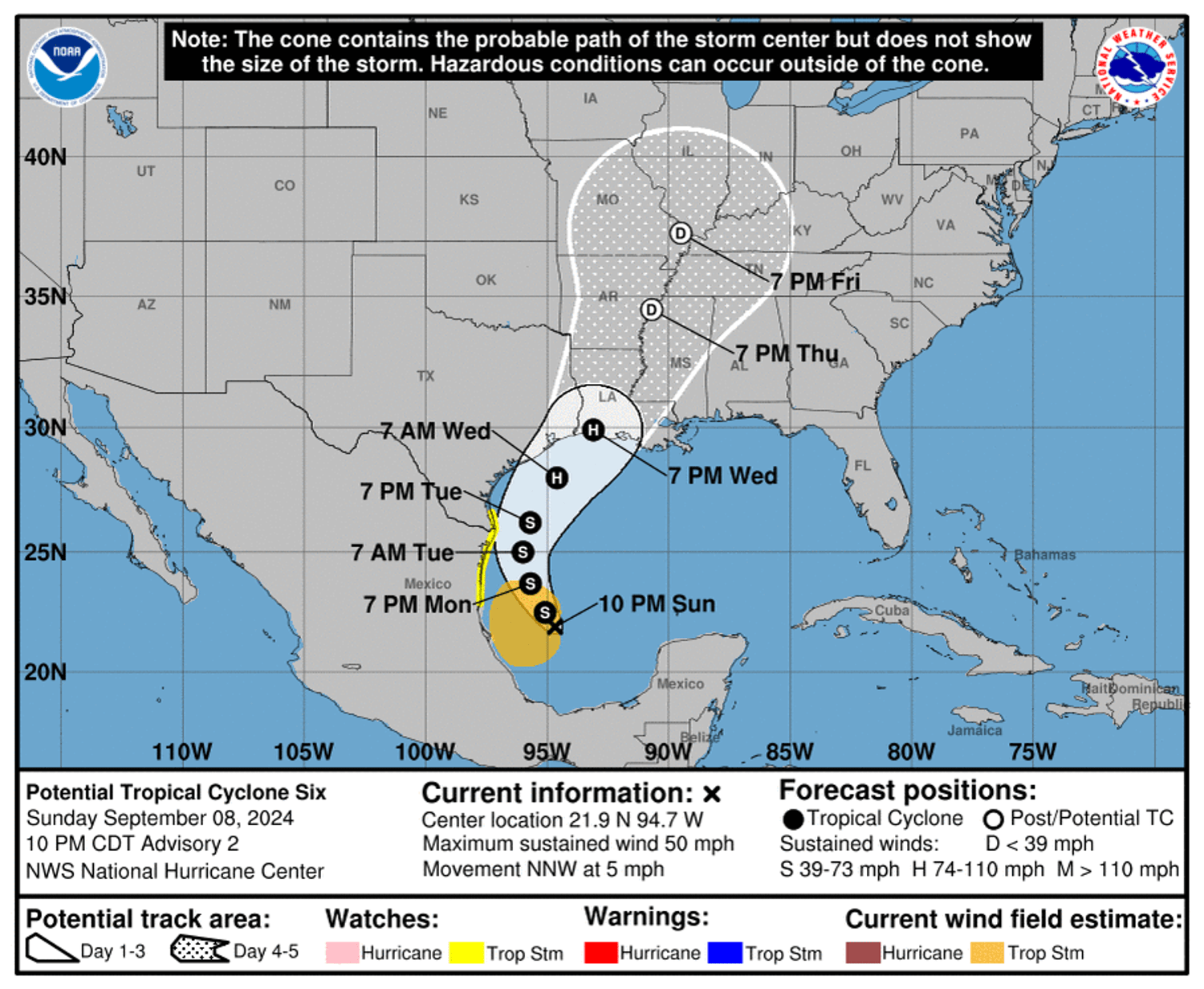 Potential Tropical Cyclone Six forms in Gulf; tropical storm watch issued for Mexico