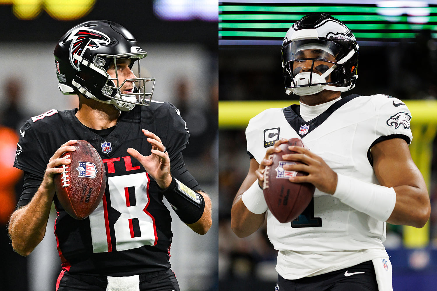 Atlanta’s Kirk Cousins squares off against Philadelphia’s Jalen Hurts