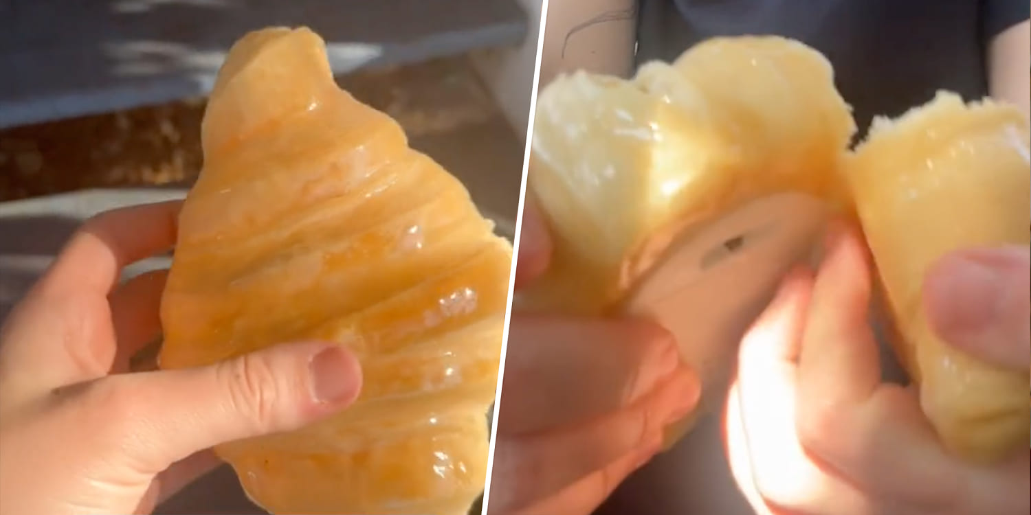 TikToker discovers croissant lamp from Temu is an actual pastry covered in resin