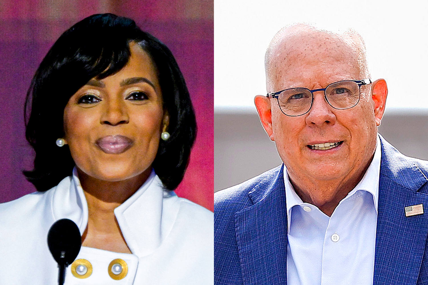 Angela Alsobrooks and Larry Hogan spar over abortion and party ties in Maryland Senate debate