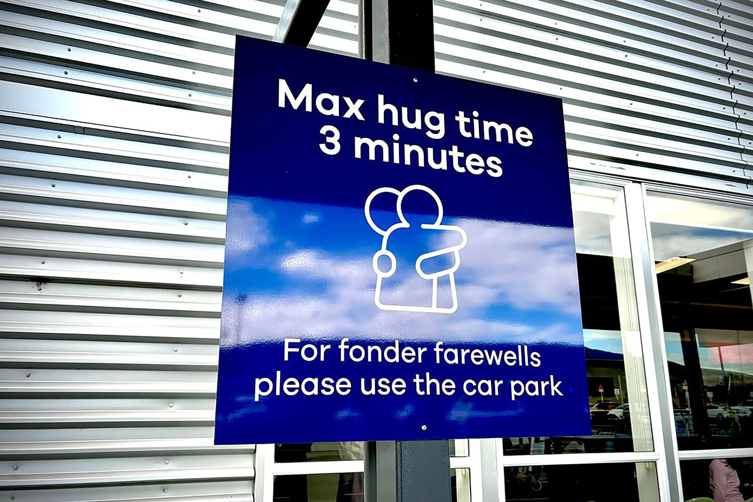 Cuddle time capped: Airport puts a 3-minute limit on goodbye hugs