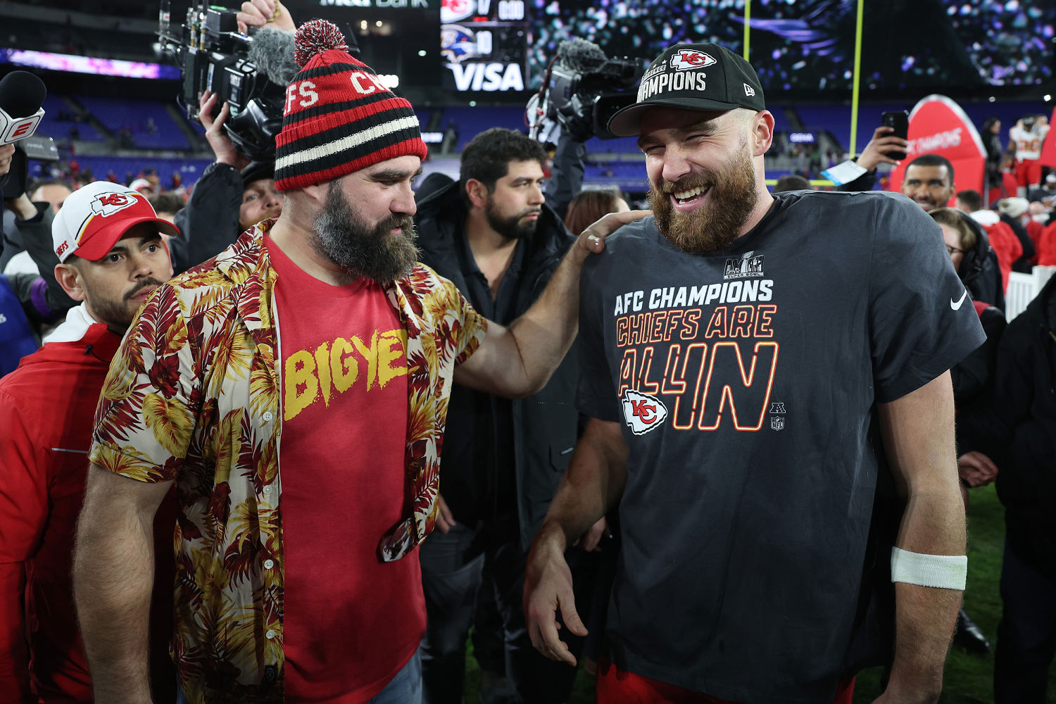 Jason Kelce appears to smash phone of man who used a gay slur to describe brother Travis and Taylor Swift