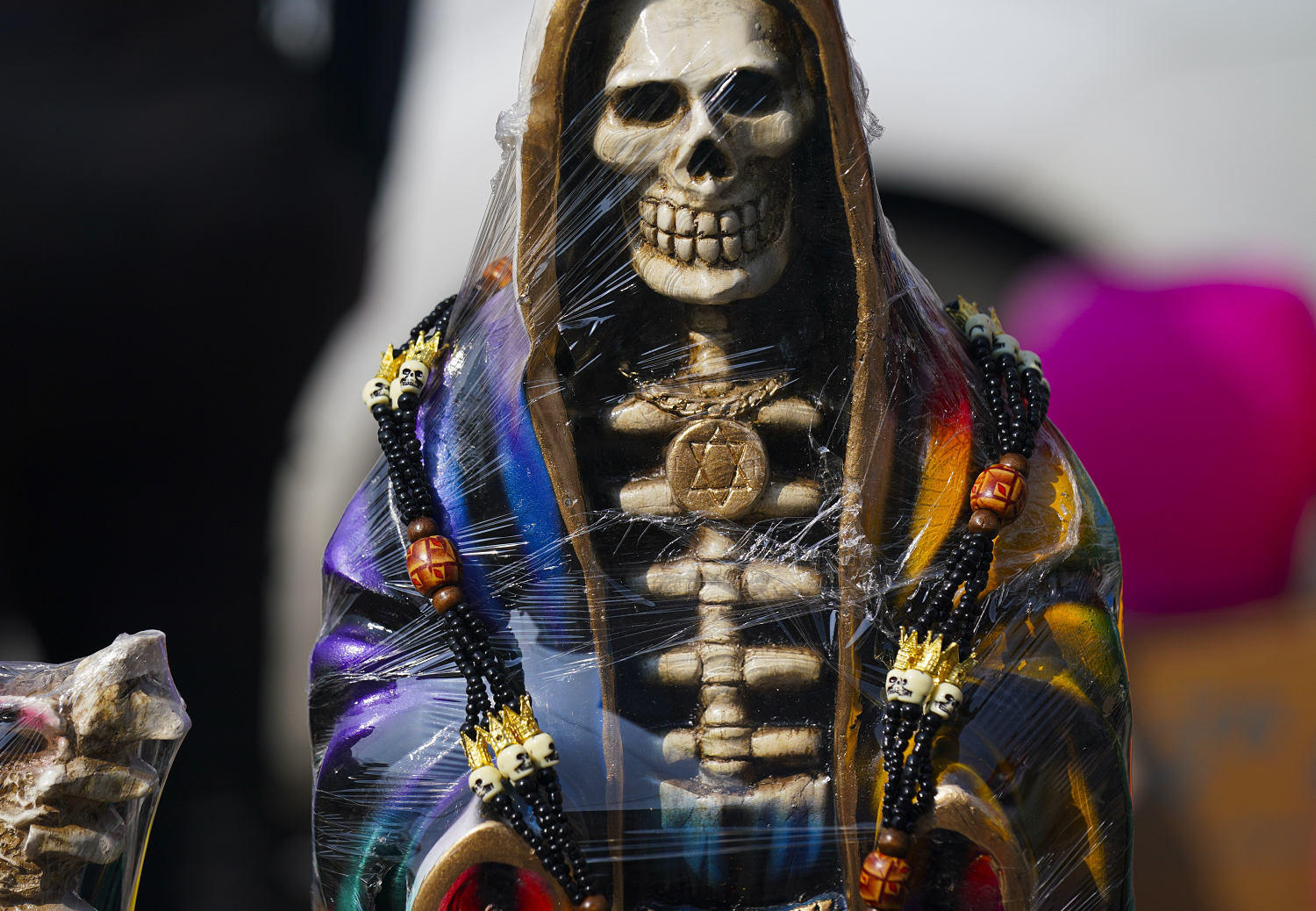 A leader of Mexican folk saint cult ‘La Santa Muerte’ is killed at an altar to the skeletal figure