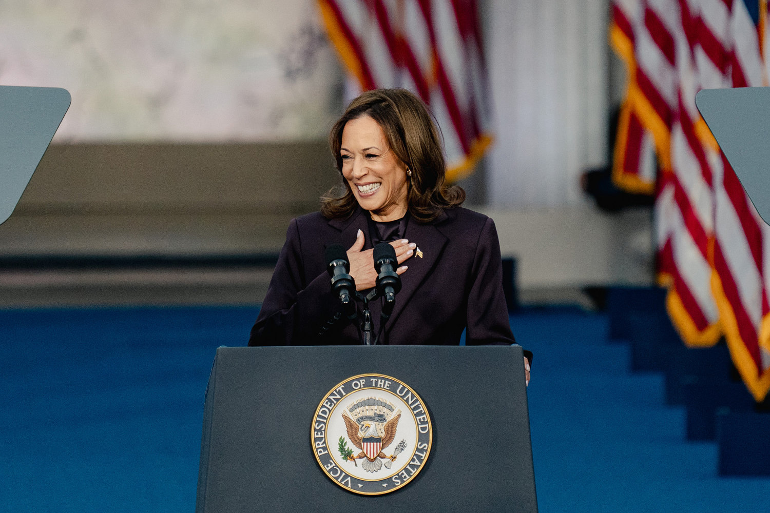 Harris concedes before an emotional crowd at her alma mater