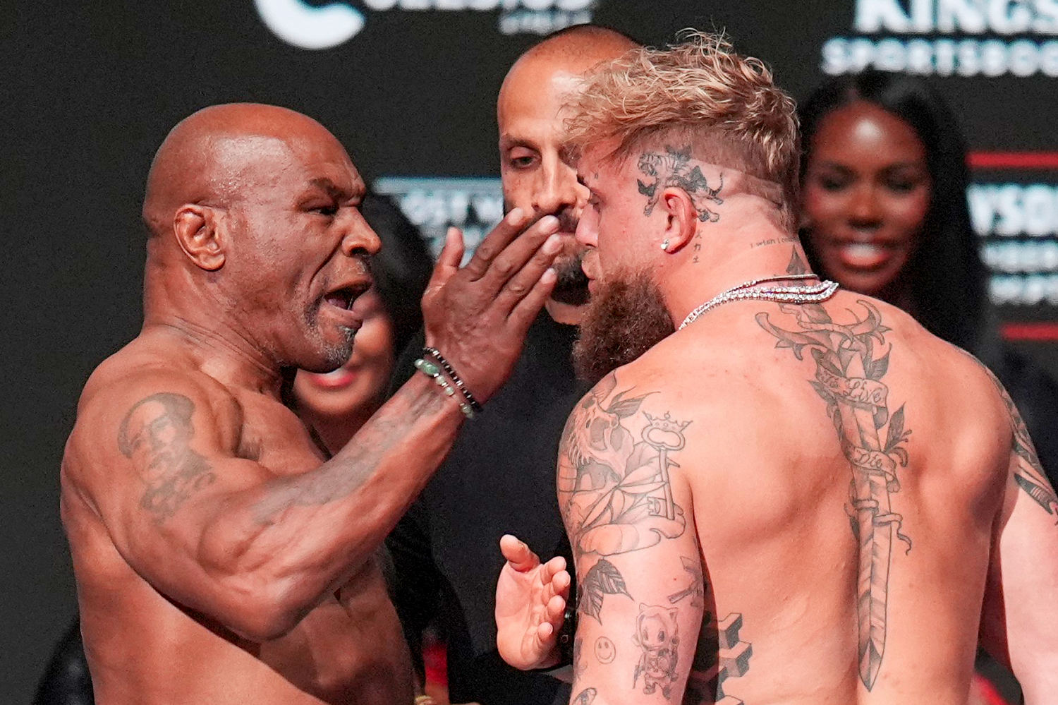 Mike Tyson slaps Jake Paul at weigh-in before anticipated boxing match