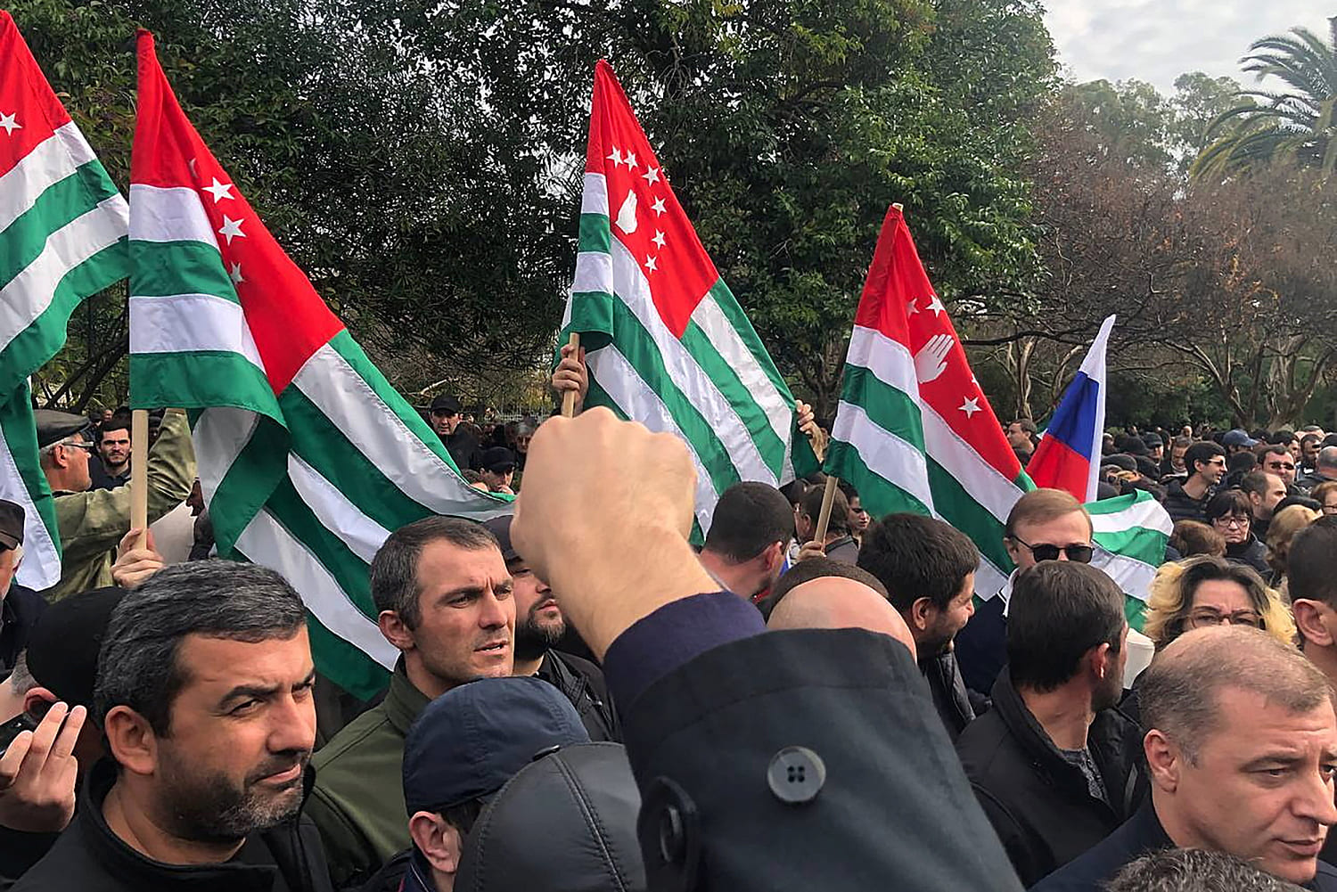 Protests erupt in breakaway Georgian region over deal with Russia