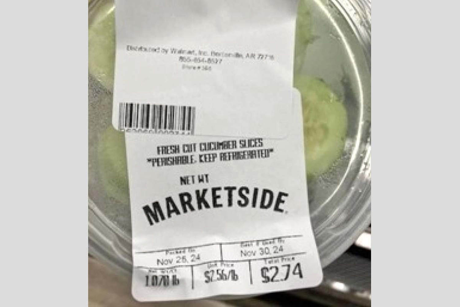 Walmart recalls cucumber slices sold in Texas stores over salmonella risk