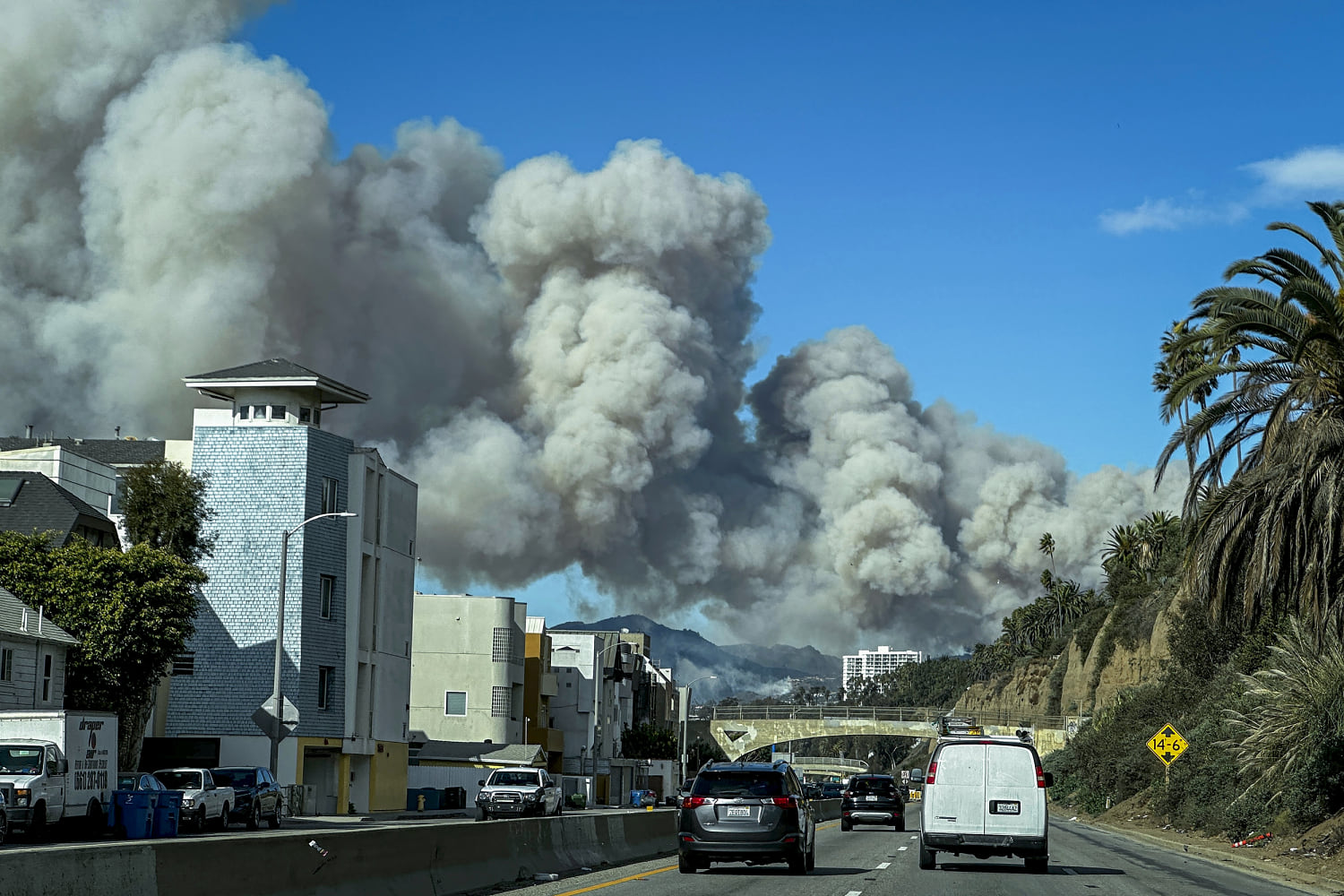 Wind-whipped fire in L.A. prompts evacuations in Pacific Palisades