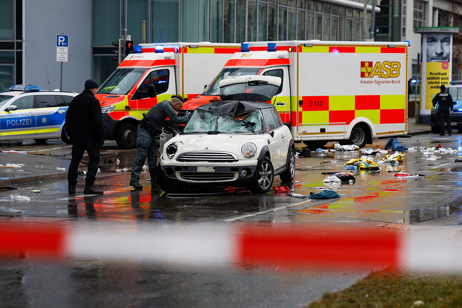 20 injured as car driven into pedestrians in Munich ahead of conference attended by Vance, Rubio