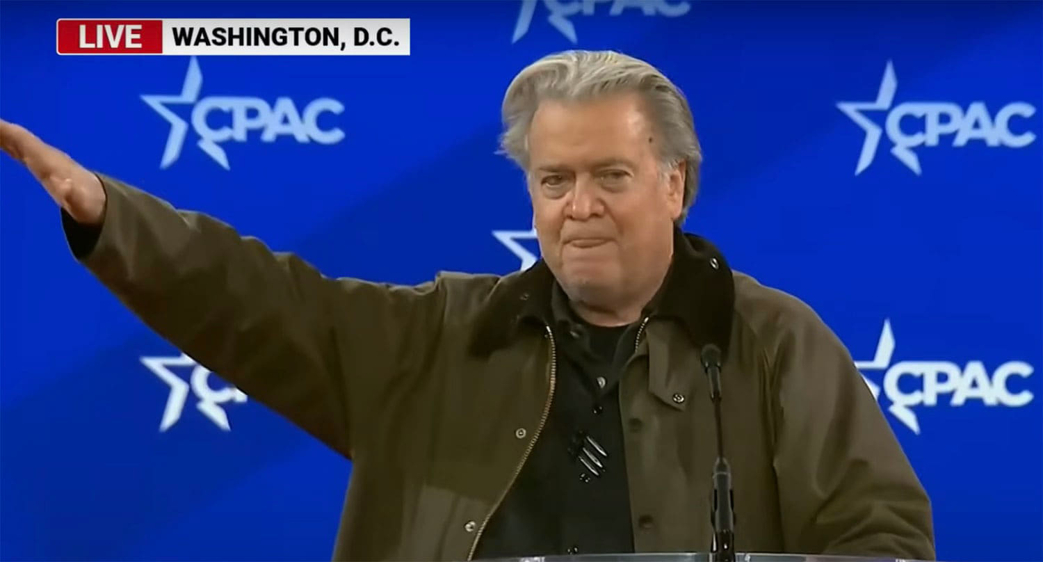 French far-right leader cancels CPAC speech, calling out Steve Bannon's 'Nazi ideology' hand gesture