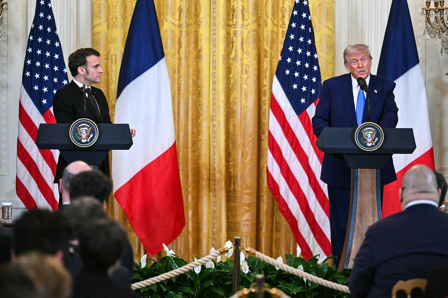 Trump and France's Emmanuel Macron discuss Russia and Ukraine at the White House