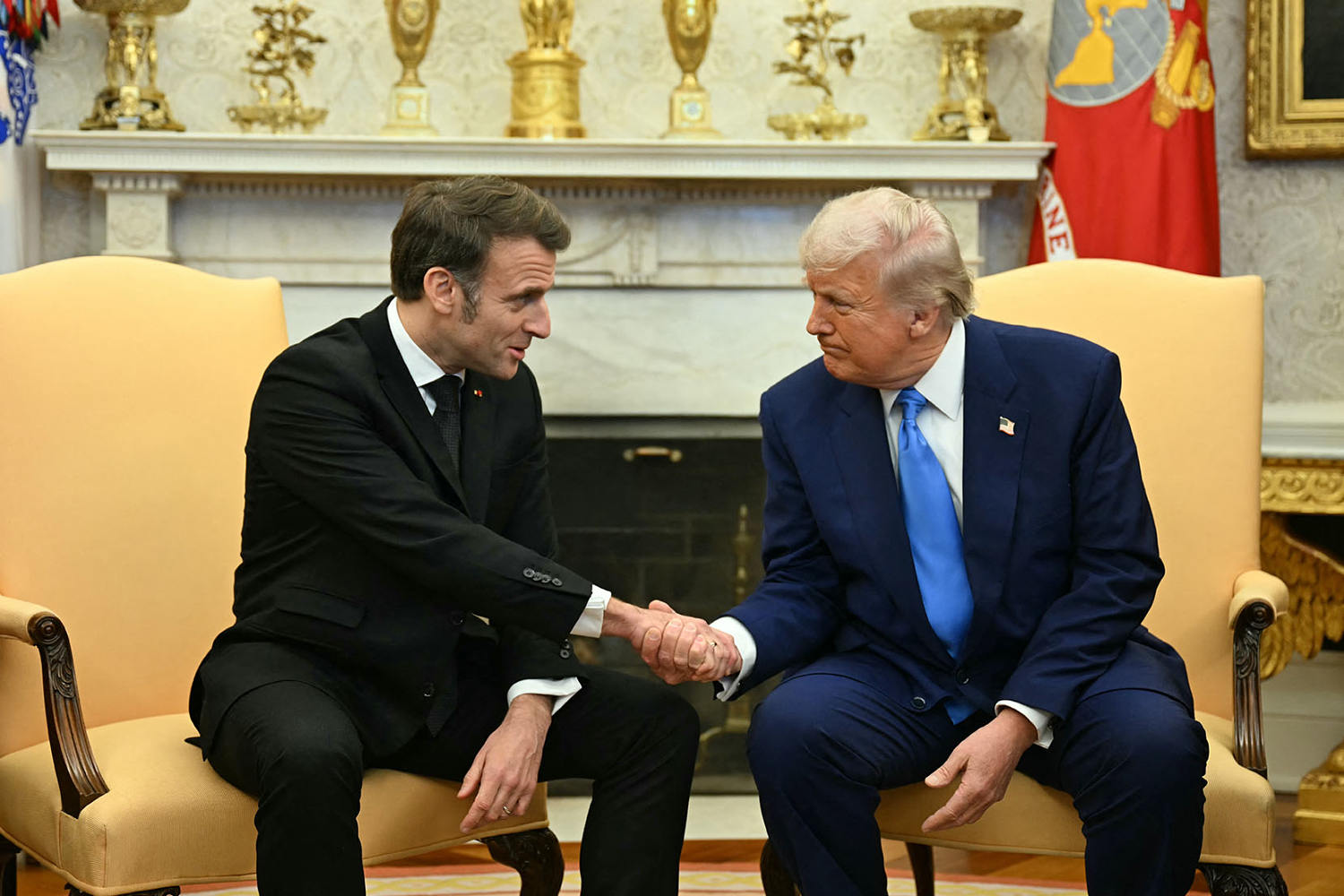 Trump and France's Emmanuel Macron meet at the White House