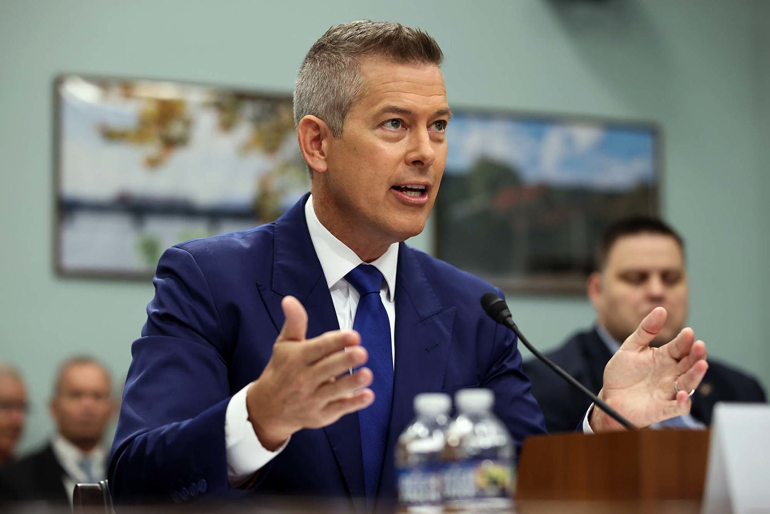 Transportation Secretary Sean Duffy explains why he moved his wife’s flight out of Newark