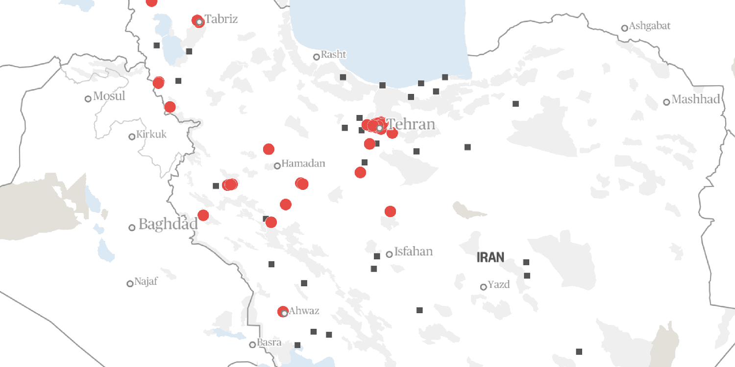 Map: Where Israel attacked Iran