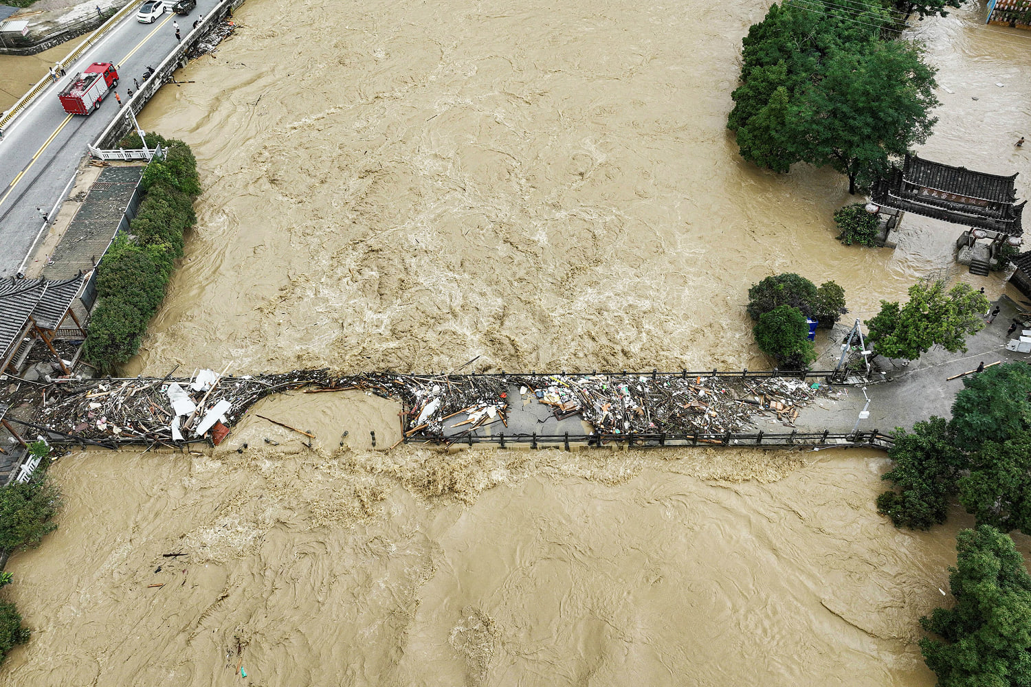 Record rainfall in central China leads to flooding and evacuations