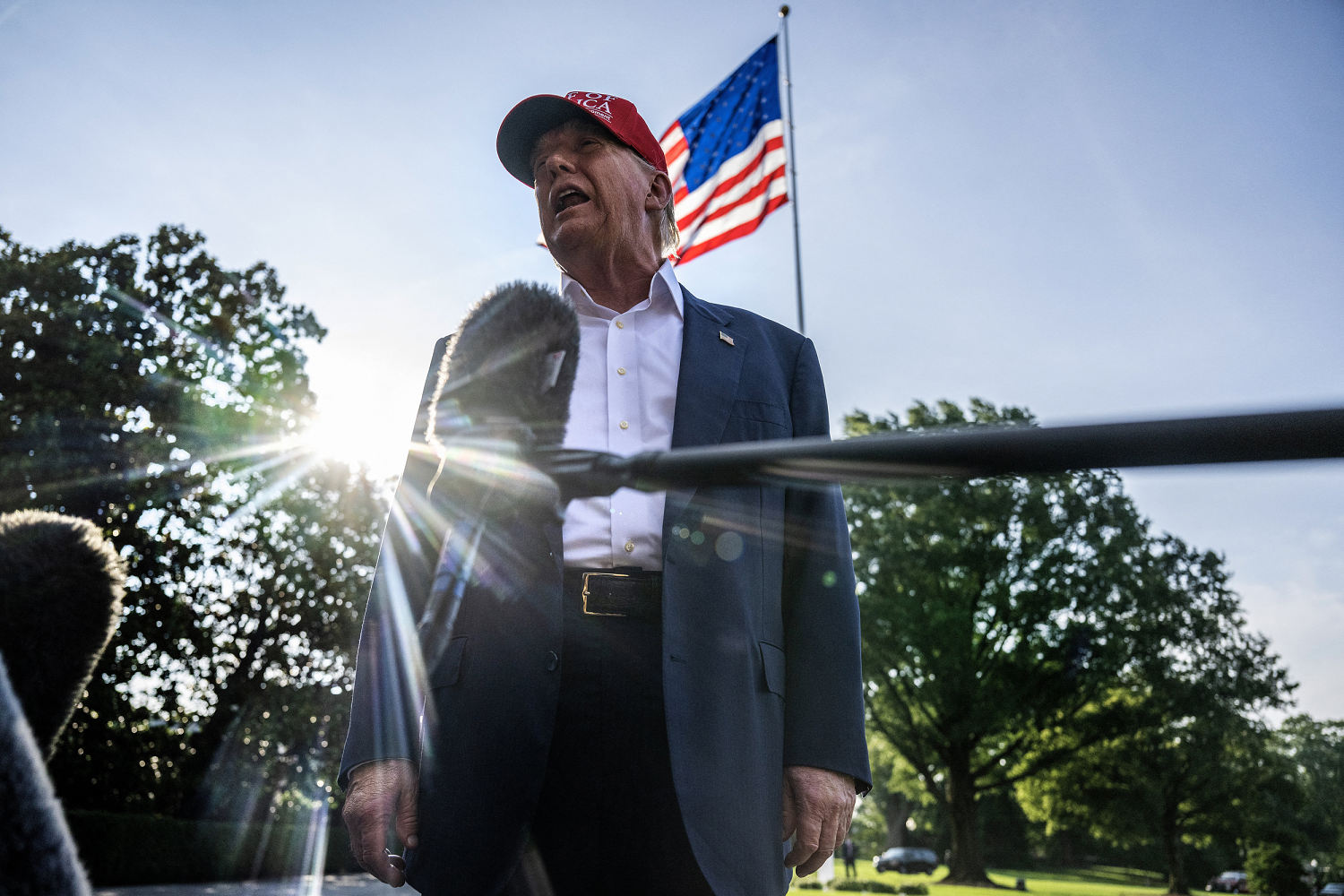 Trump puts aside his duties at a key moment to promote his new branded fragrance line