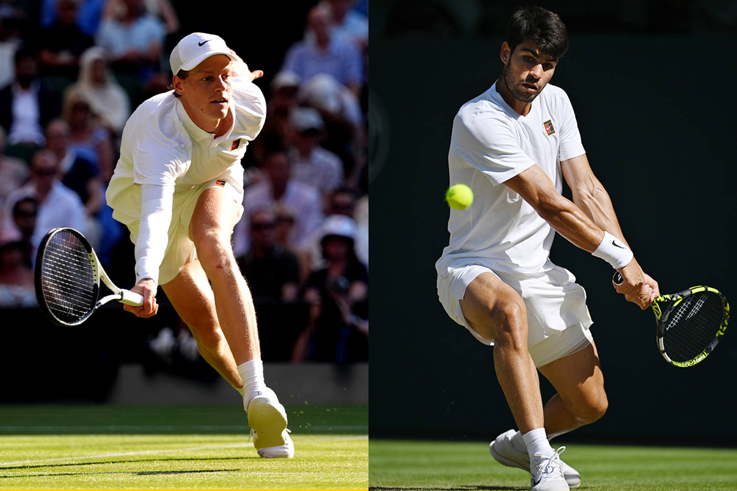 Carlos Alcaraz takes the first set against Jannik Sinner in the Wimbledon men's final