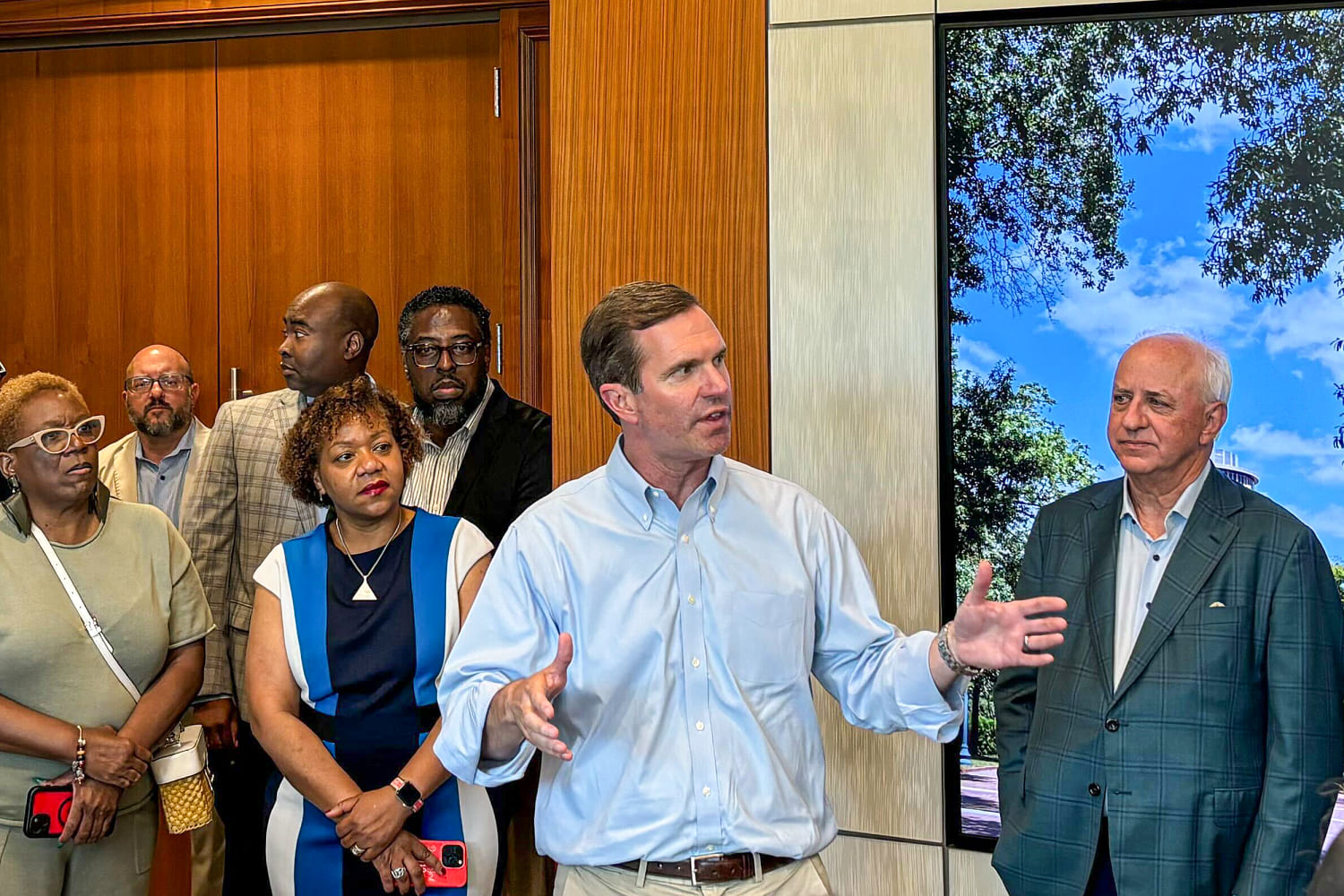 Andy Beshear, a Democratic governor of a deep-red state, tests a 2028 message