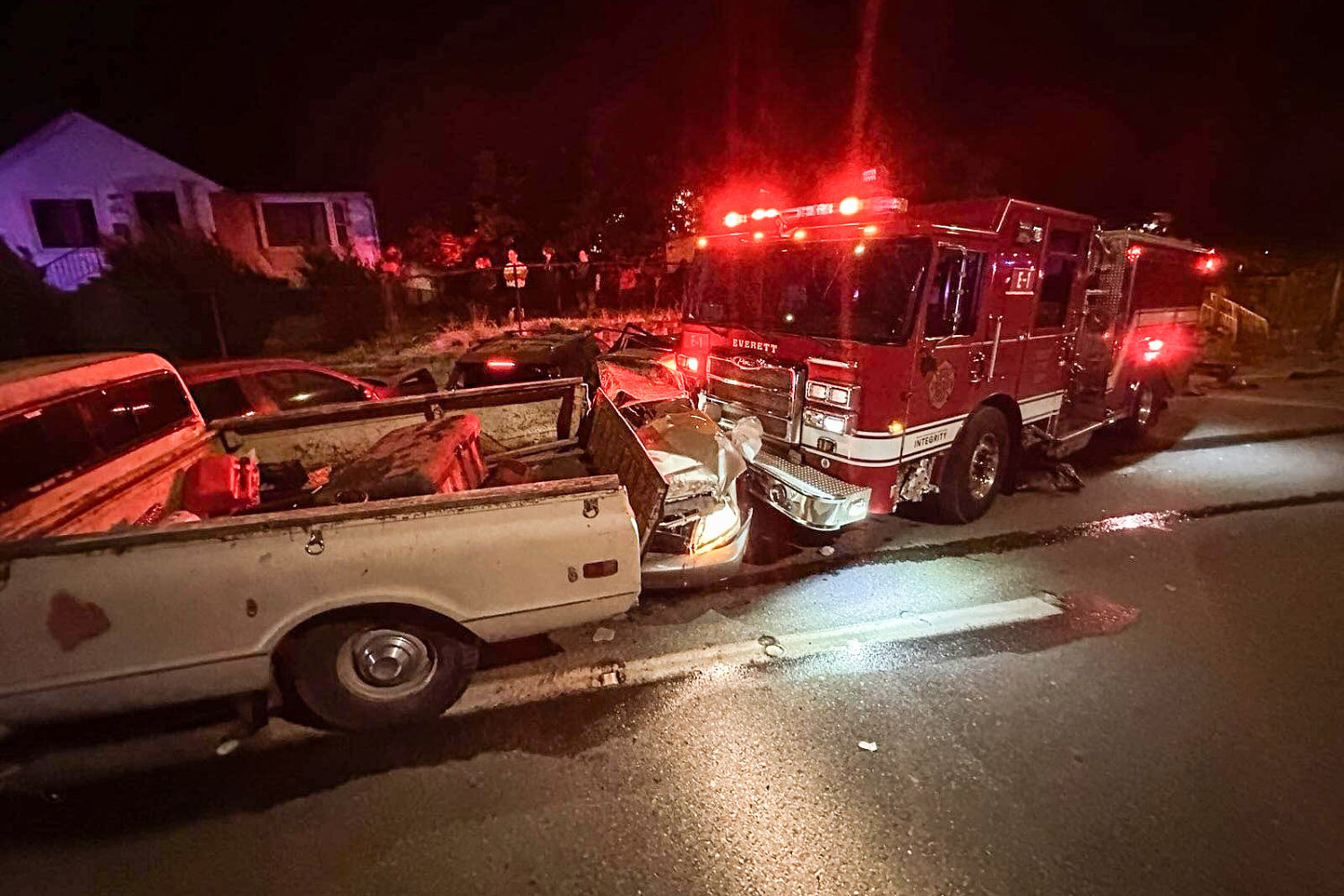 Stolen fire truck leaves a trail of wrecked vehicles in Washington state