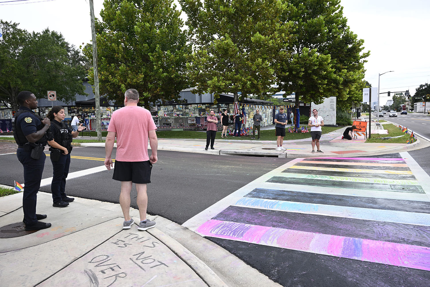 Florida paints Pulse crosswalk black again after protesters colored it rainbow