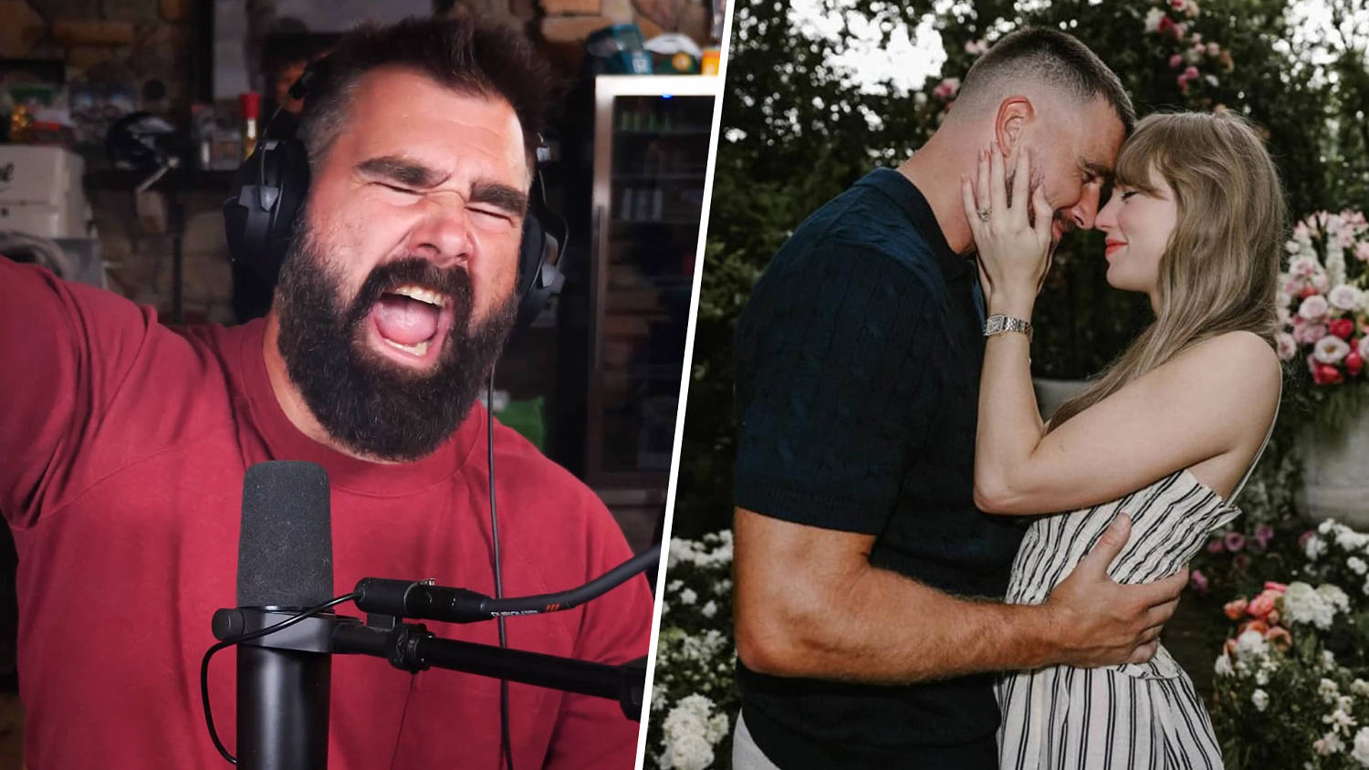 Watch Jason Kelce's 'Giant Congratulations' Message for Travis and Taylor Swift After Engagement