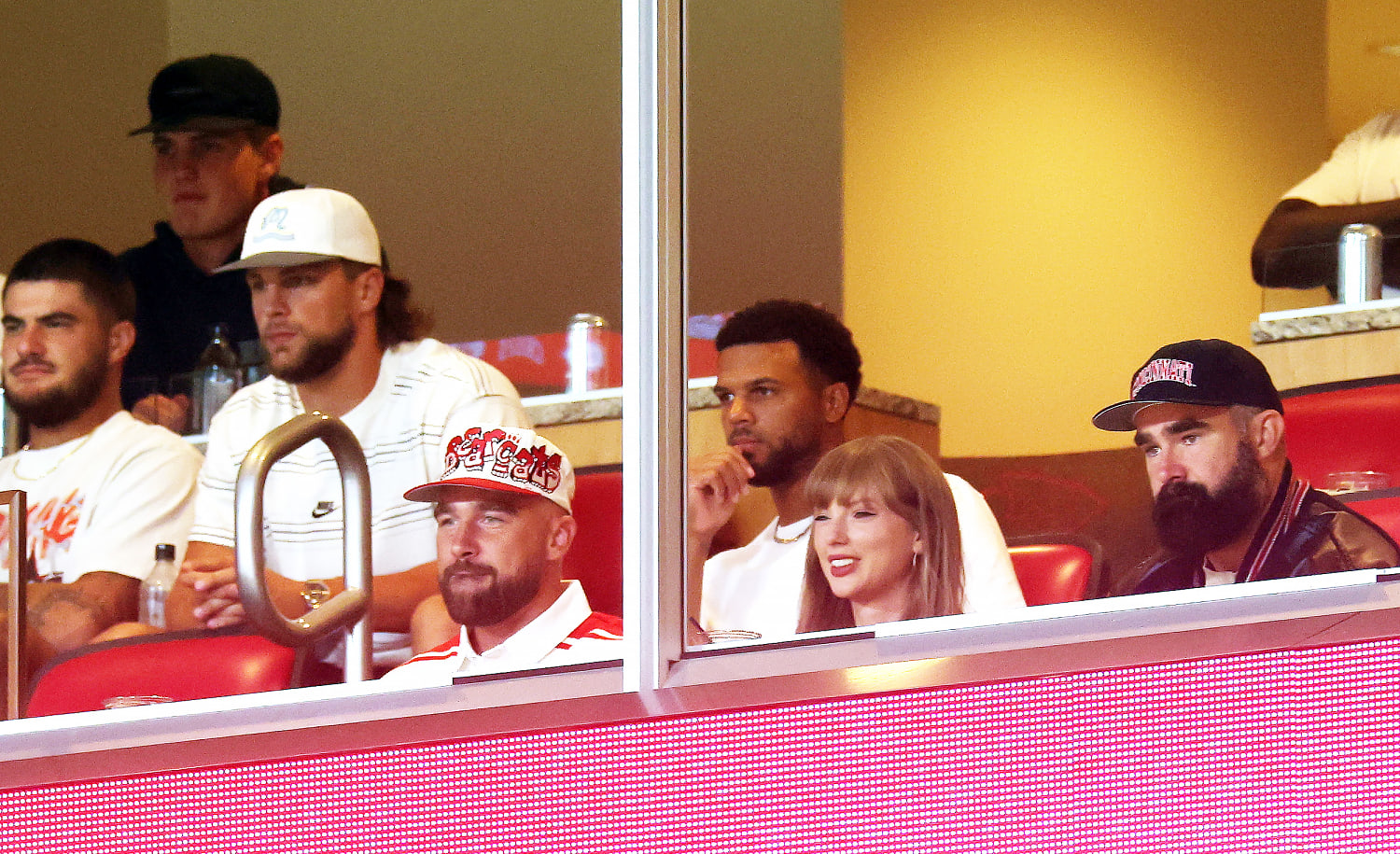 Taylor Swift and Travis Kelce Attend Football Game at His Alma Mater in 1st Appearance After Engagement