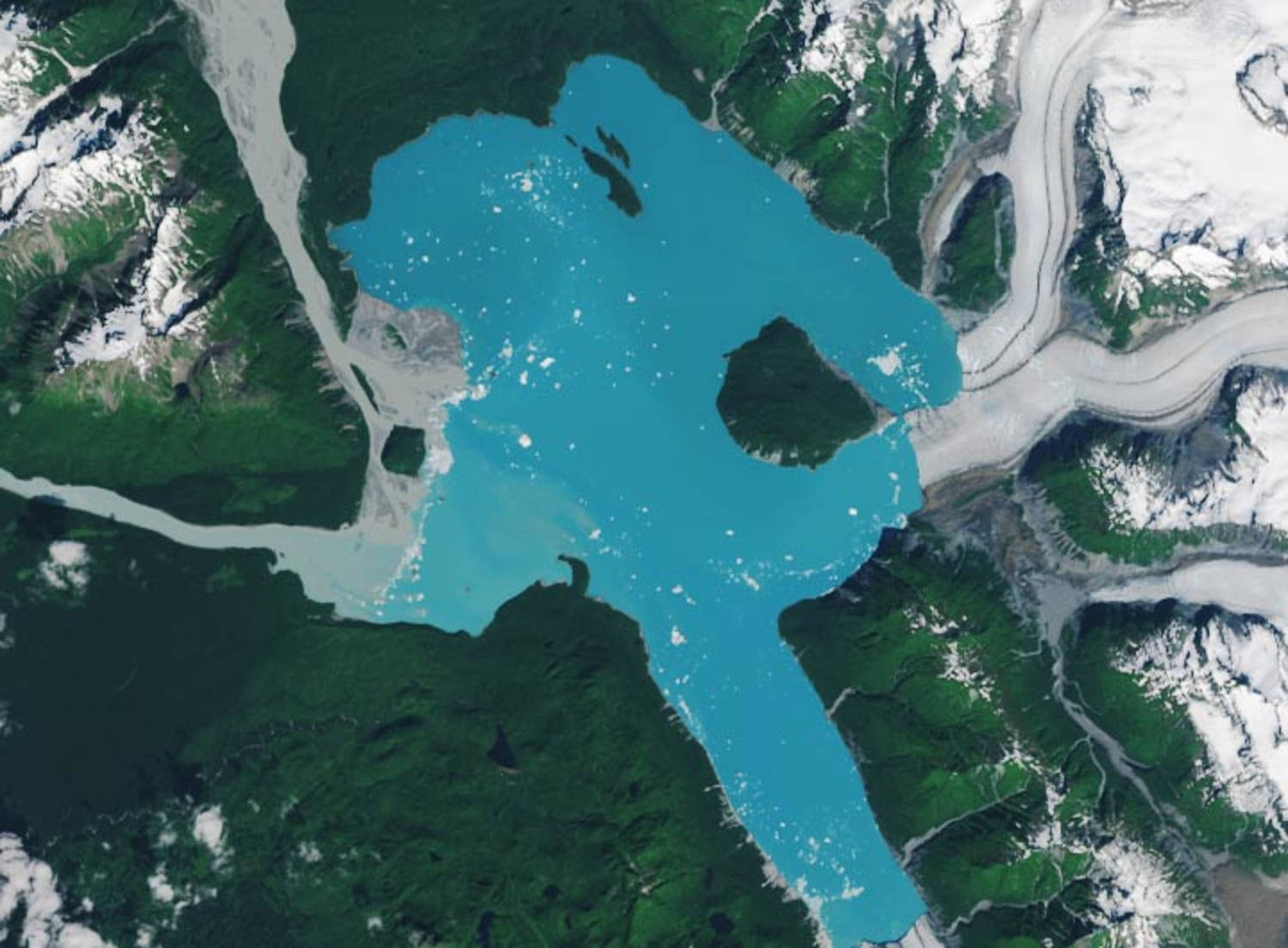 Melting glacier creates a new island in Alaska, satellite images show