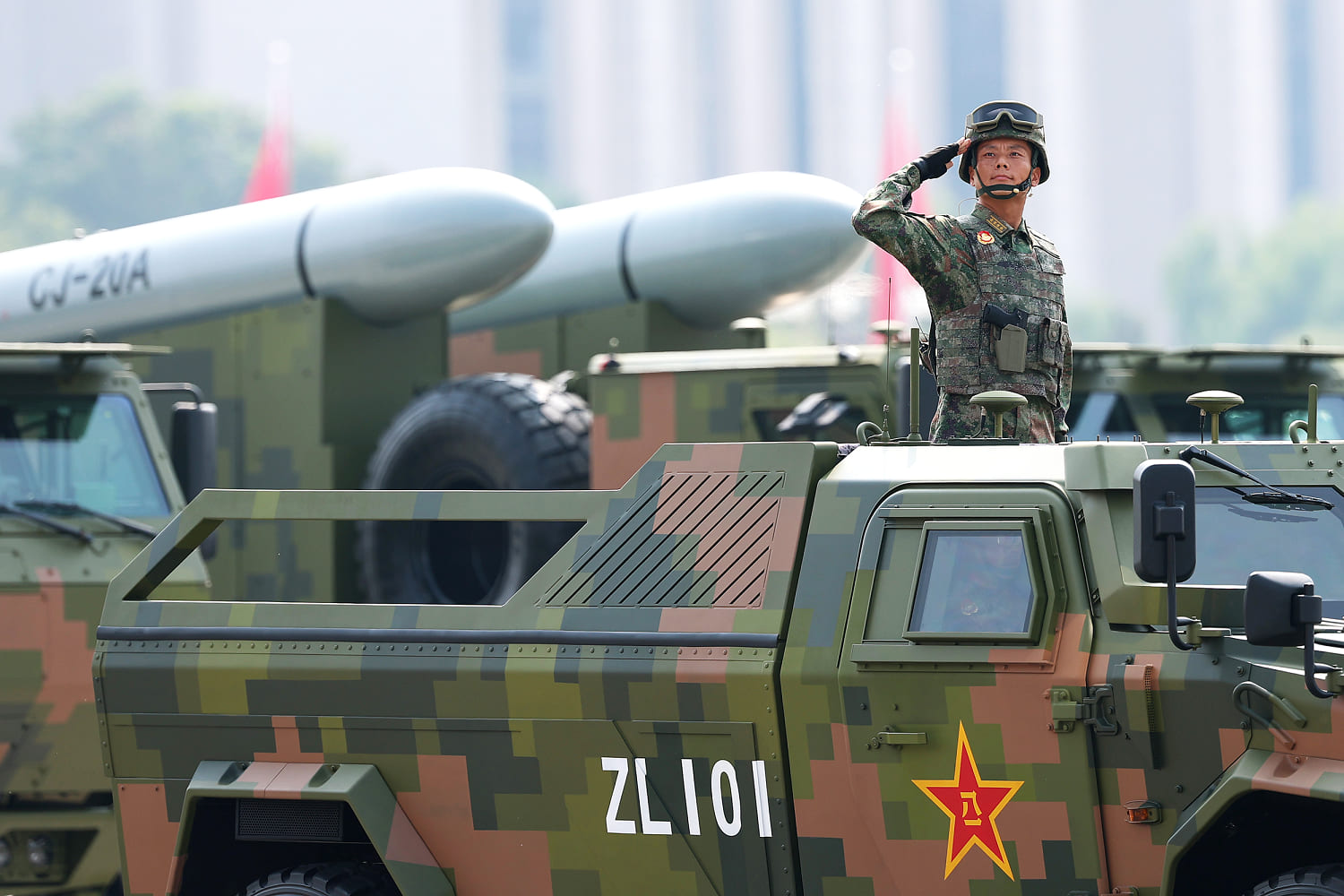 China parades its military might, and its friends, in a defiant display for the U.S.