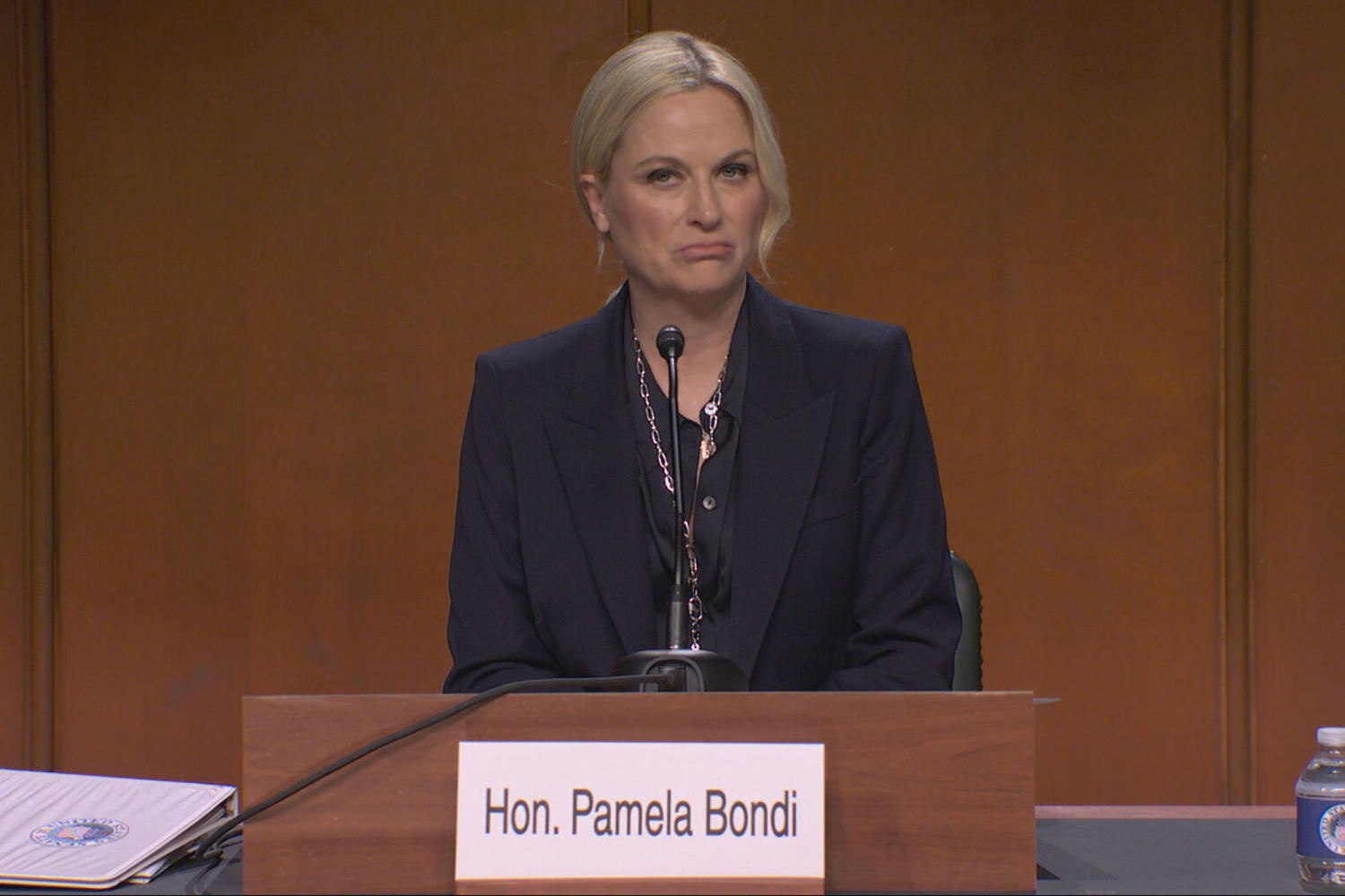 Amy Poehler plays a combative Pam Bondi on 'SNL' as Tina Fey makes surprise appearance
