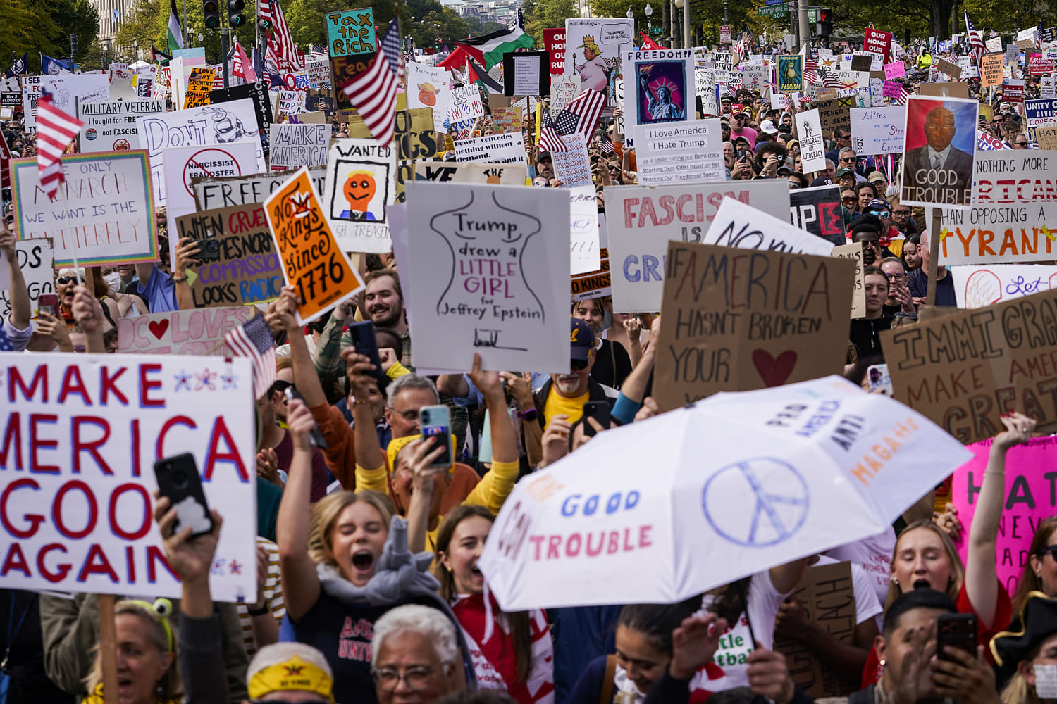 Democrats rally at No Kings to protest Trump — but many are also unhappy with their party