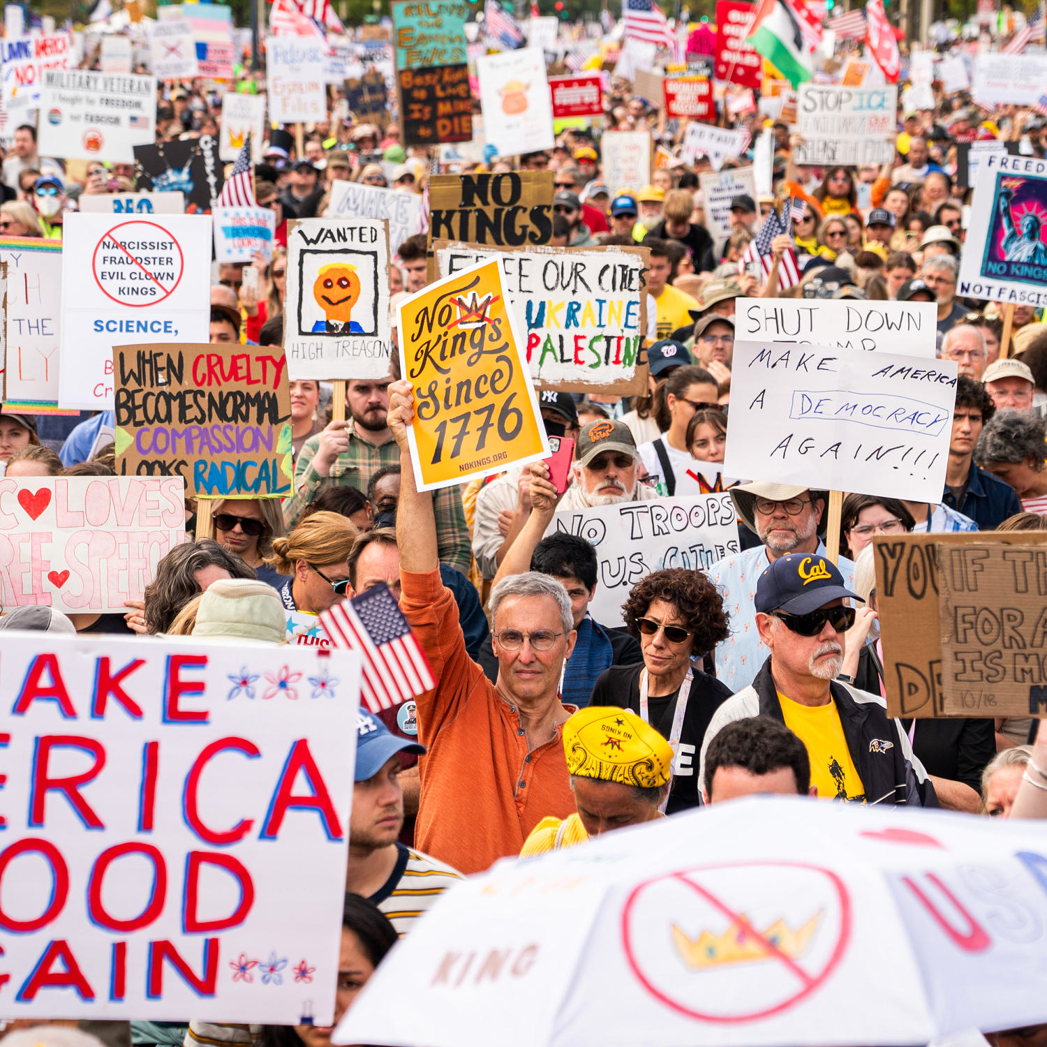 No Kings protests erupt nationwide, drawing nearly 7 million demonstrators