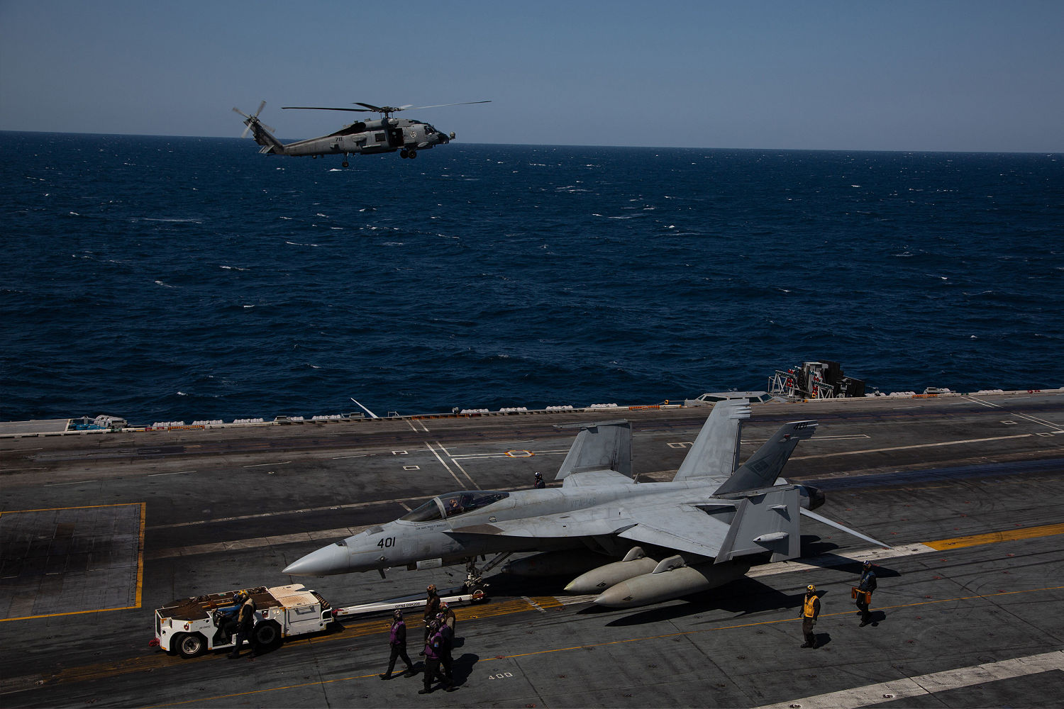 5 crew members rescued after Navy helicopter, fighter jet go down in South China Sea in separate incidents