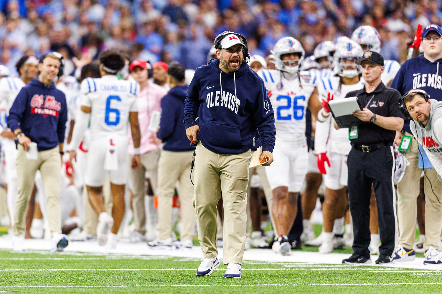 The national championship contender with a coaching staff in total flux