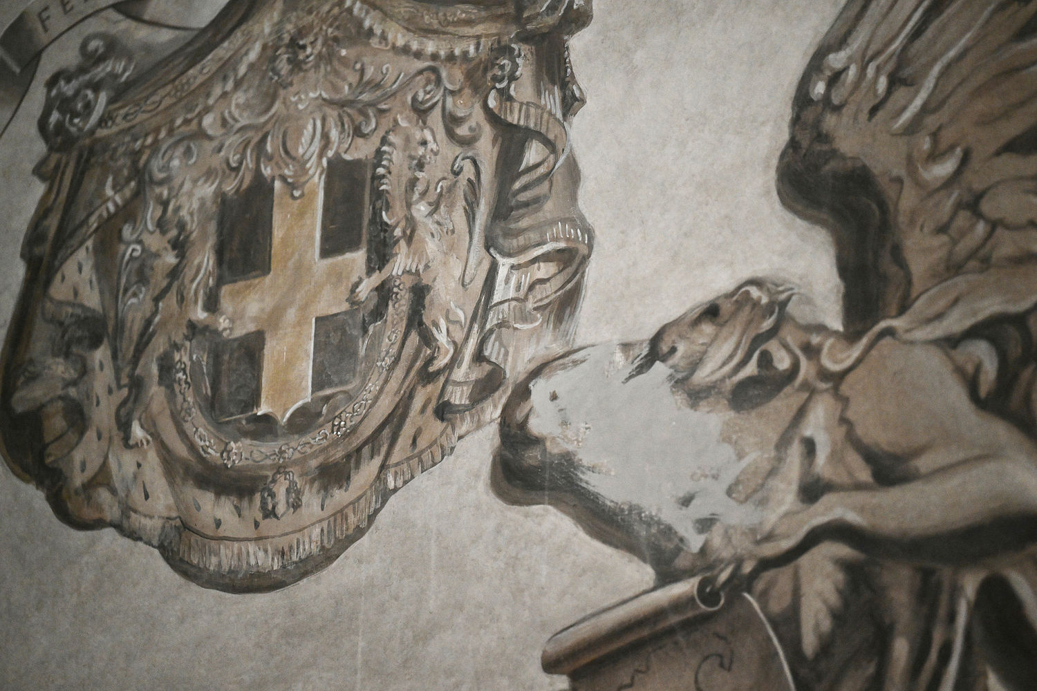 An angel resembling Italian Prime Miniester Giorgia Meloni is painted over after an outcry 