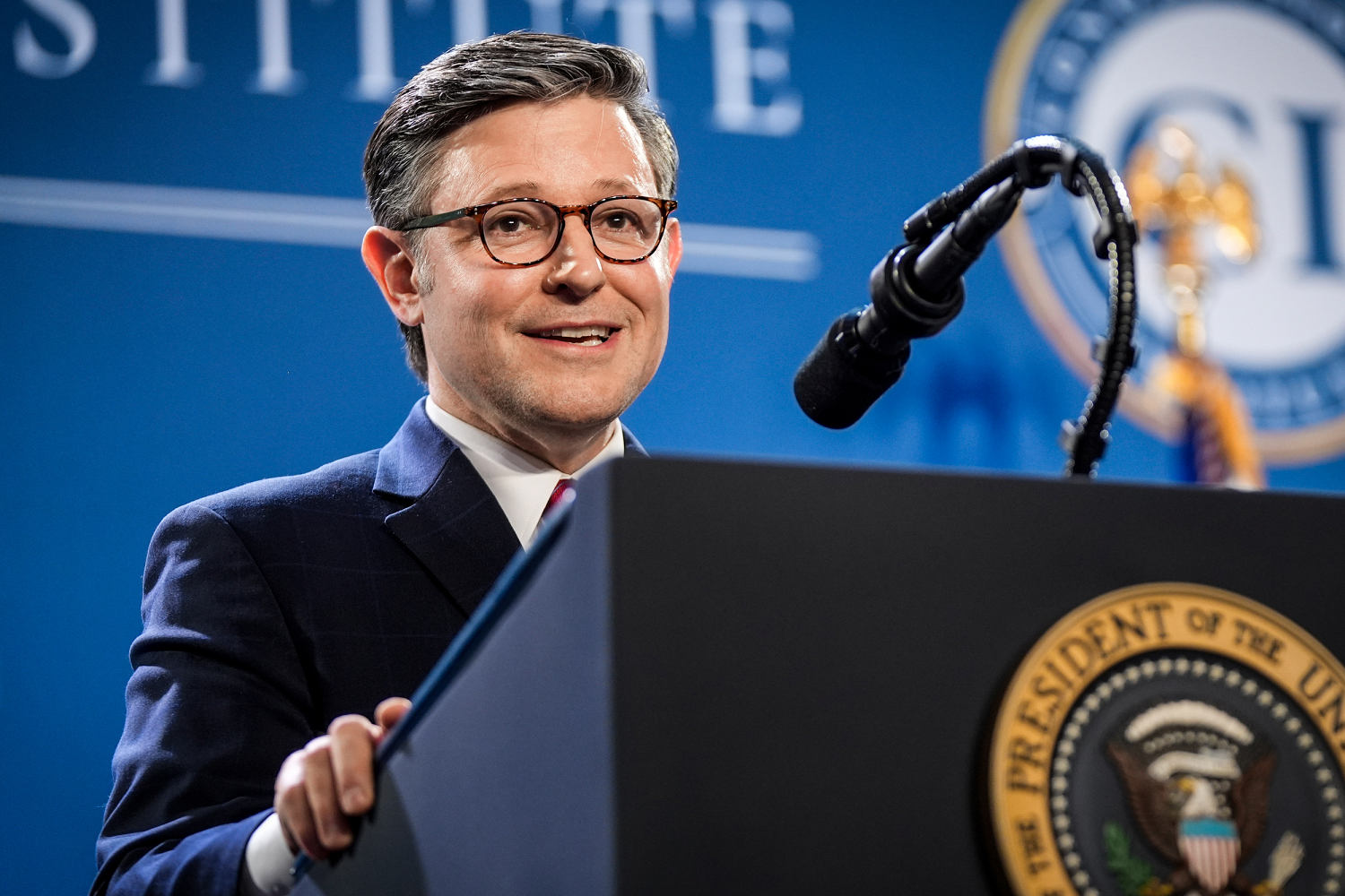 Republican Speaker Mike Johnson says he doesn't support nation-buidling in Iran