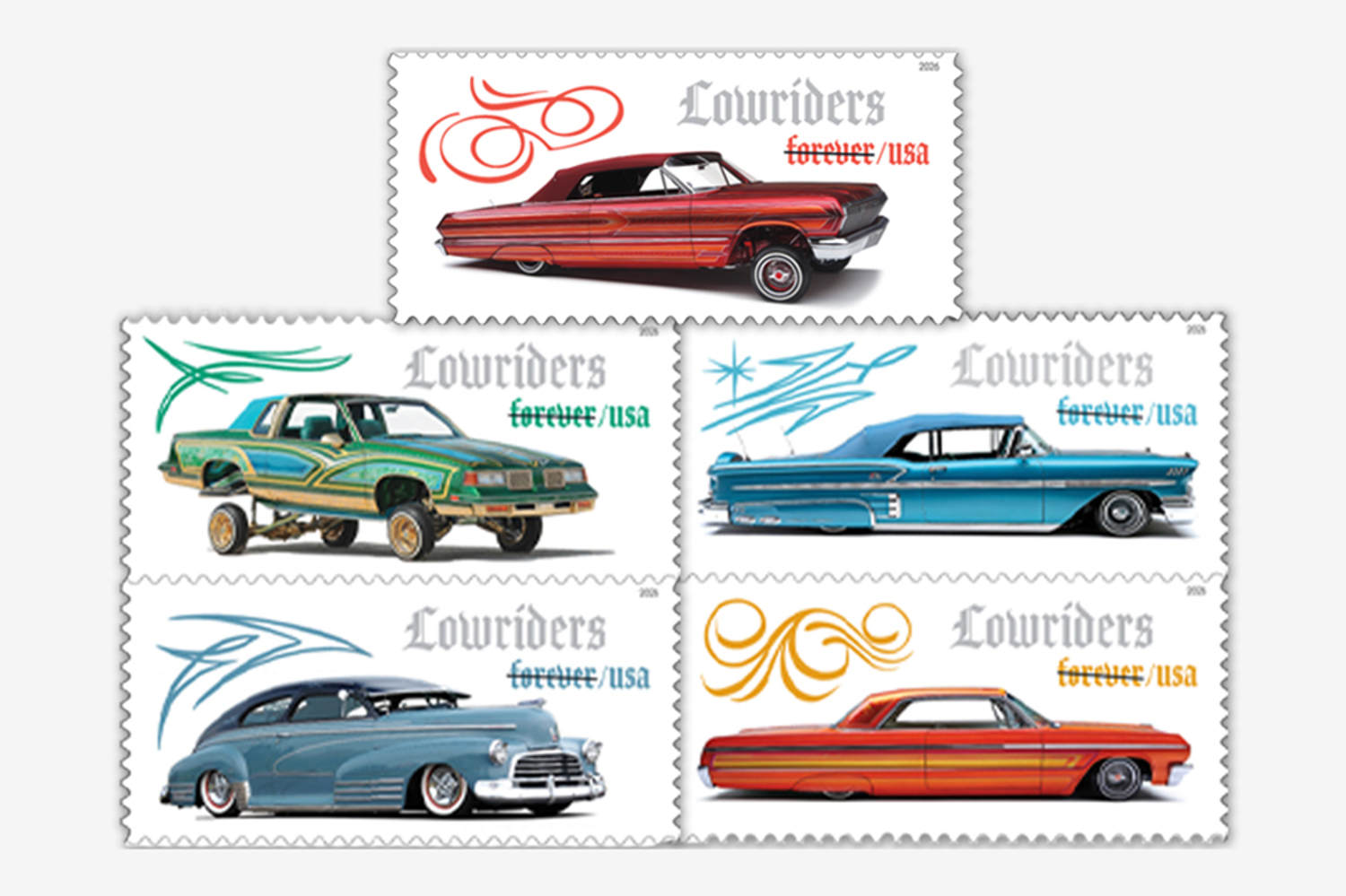 LA's iconic lowriders featured on new USPS 'Lowrider Forever' stamps
