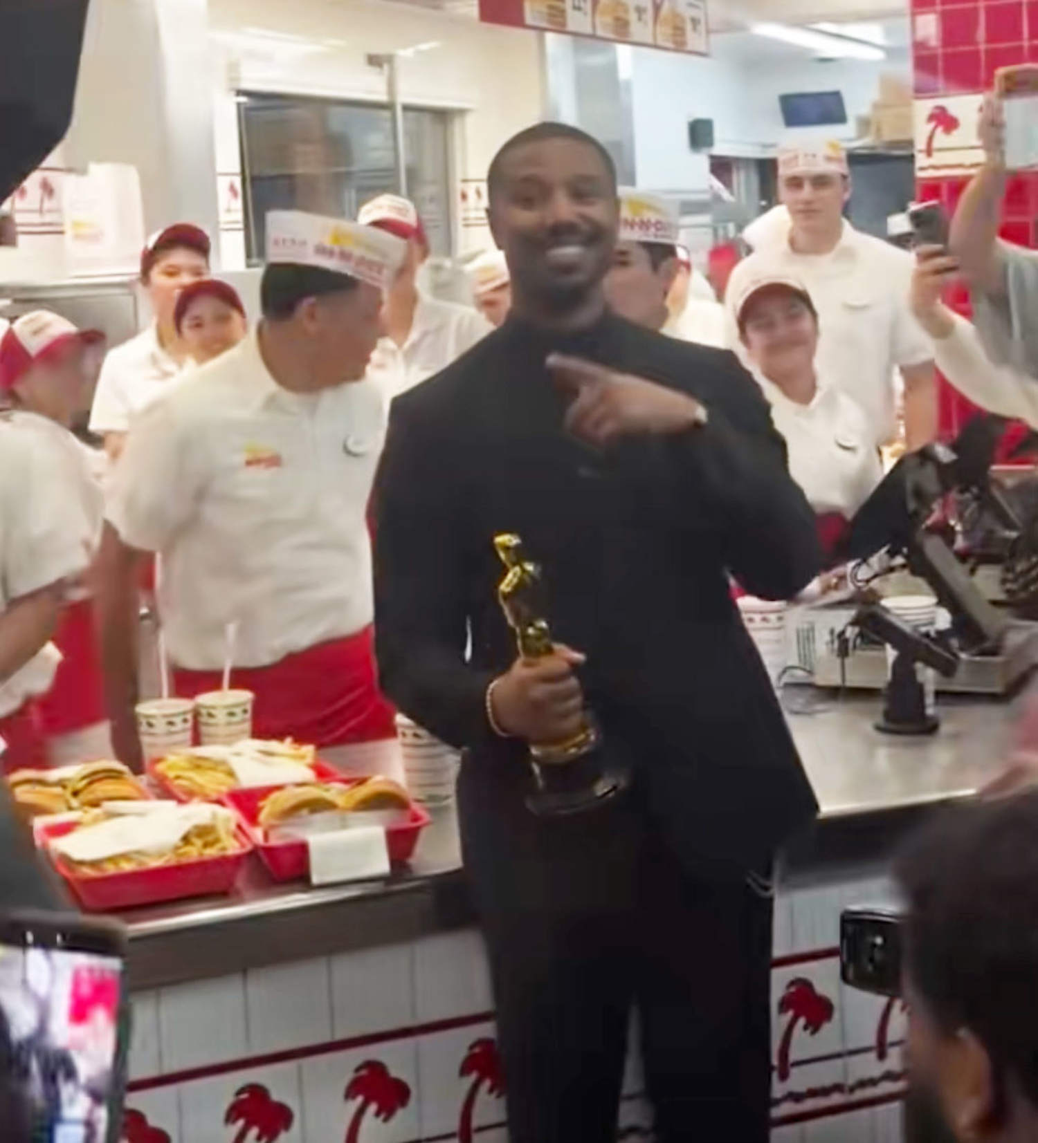 Michael B. Jordan Heads to In-N-Out After 1st Oscars Win — And the Crowd Goes Wild