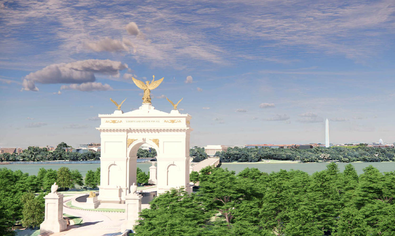 Trump arch renderings offer new details on the president's 250-foot project in Washington