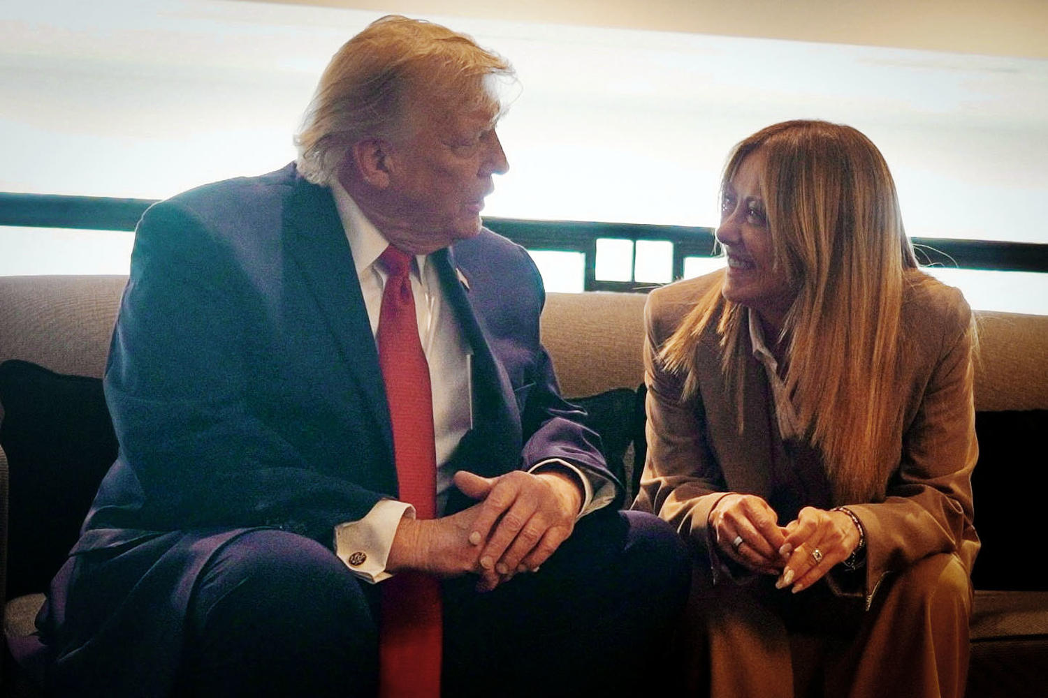 Trump ‘totally fabricated’ claim she begged him for a photo, Italy’s Meloni says
