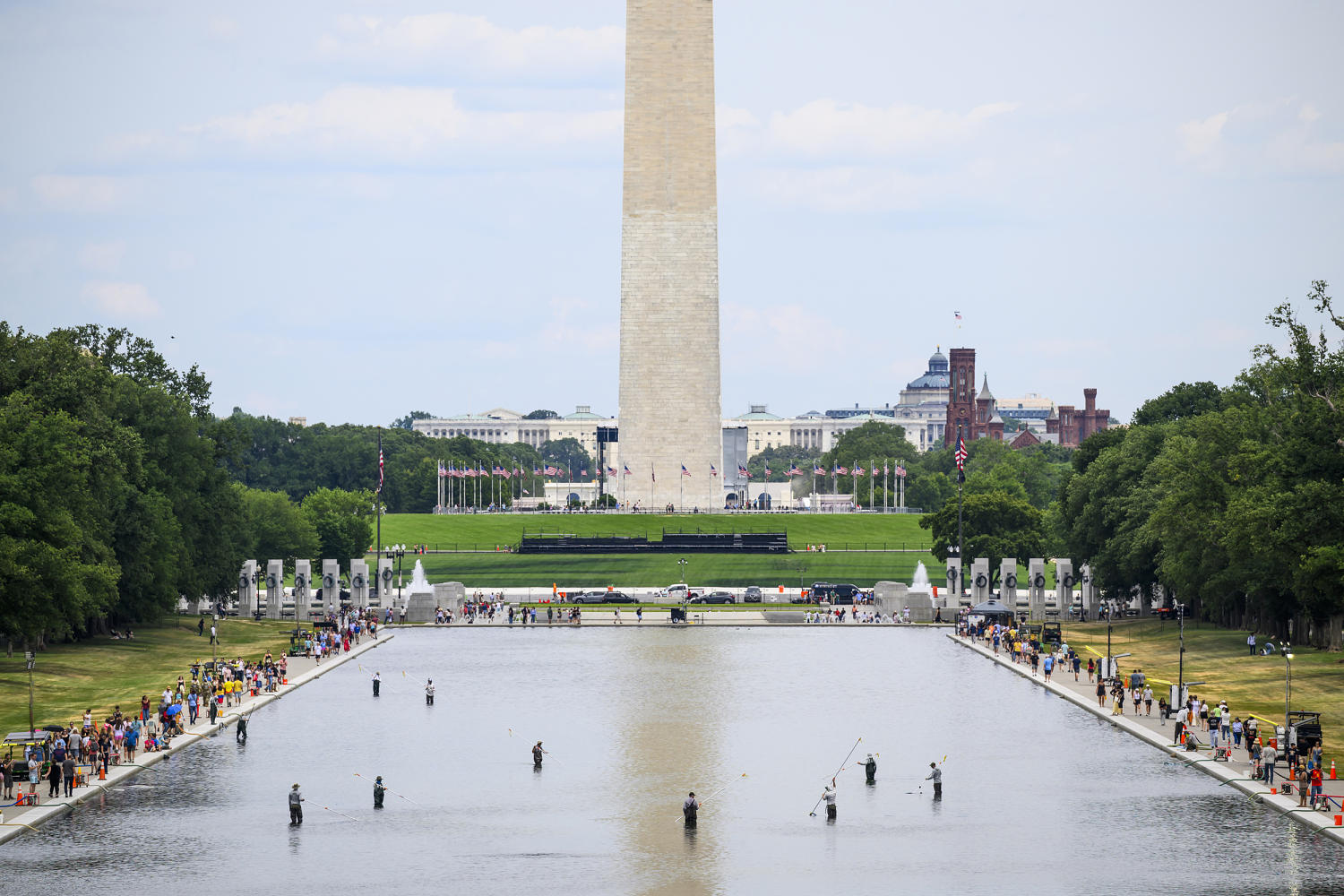 At least five people arrested for allegedly tampering with Reflecting Pool, officials said